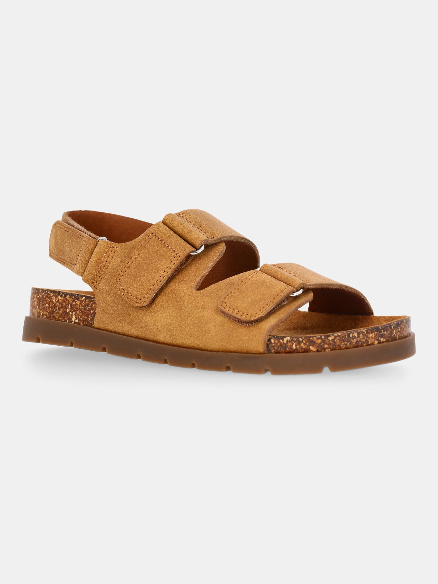 Wonder Nation Boys Two Buckle Sandals Adjustable Strap Comfort Footbed (Brown, 12 Little Kid) cmlm4