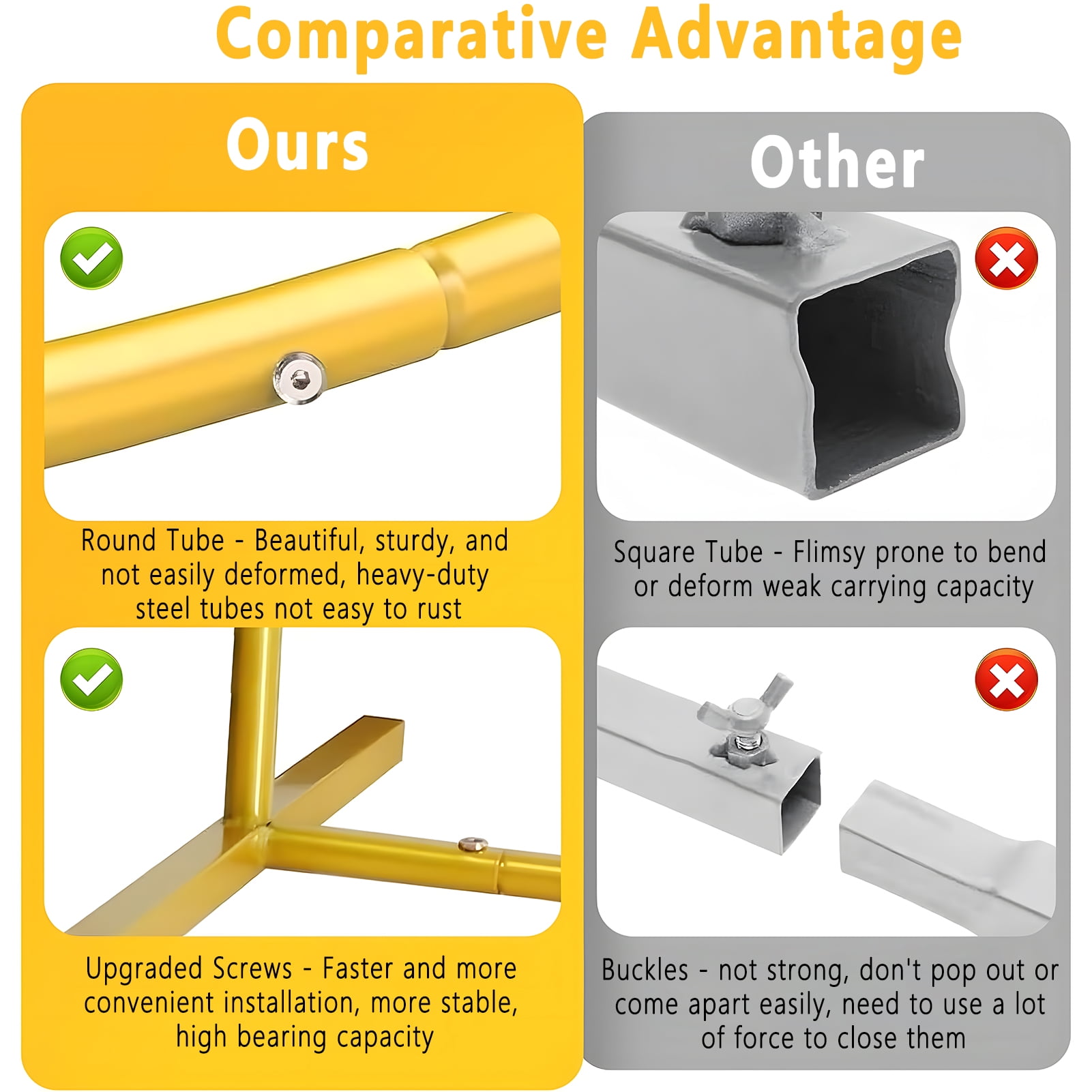 KiddiTouch Metal Arch Backdrop Stand Set for Parties (Gold, 2 Pack, 7.2 ft and 6 ft) ccqlk