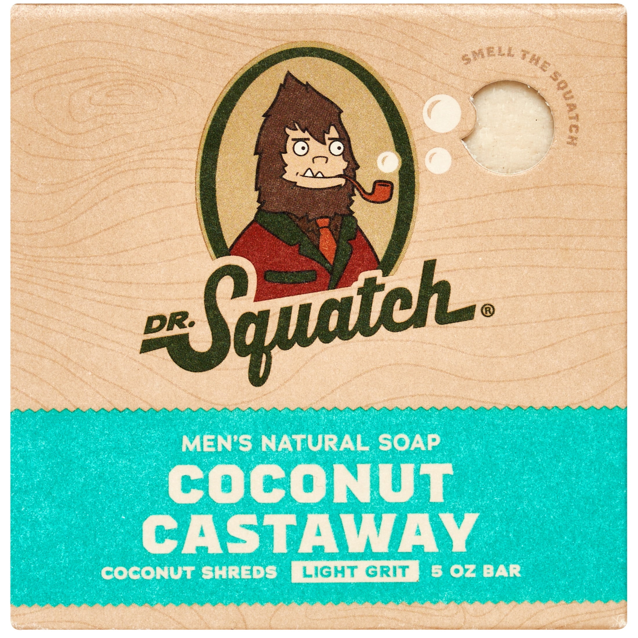 Dr. Squatch Men's Natural Bar Soap, Coconut Castaway Exfoliating Cleanser (5 oz) 04gyr