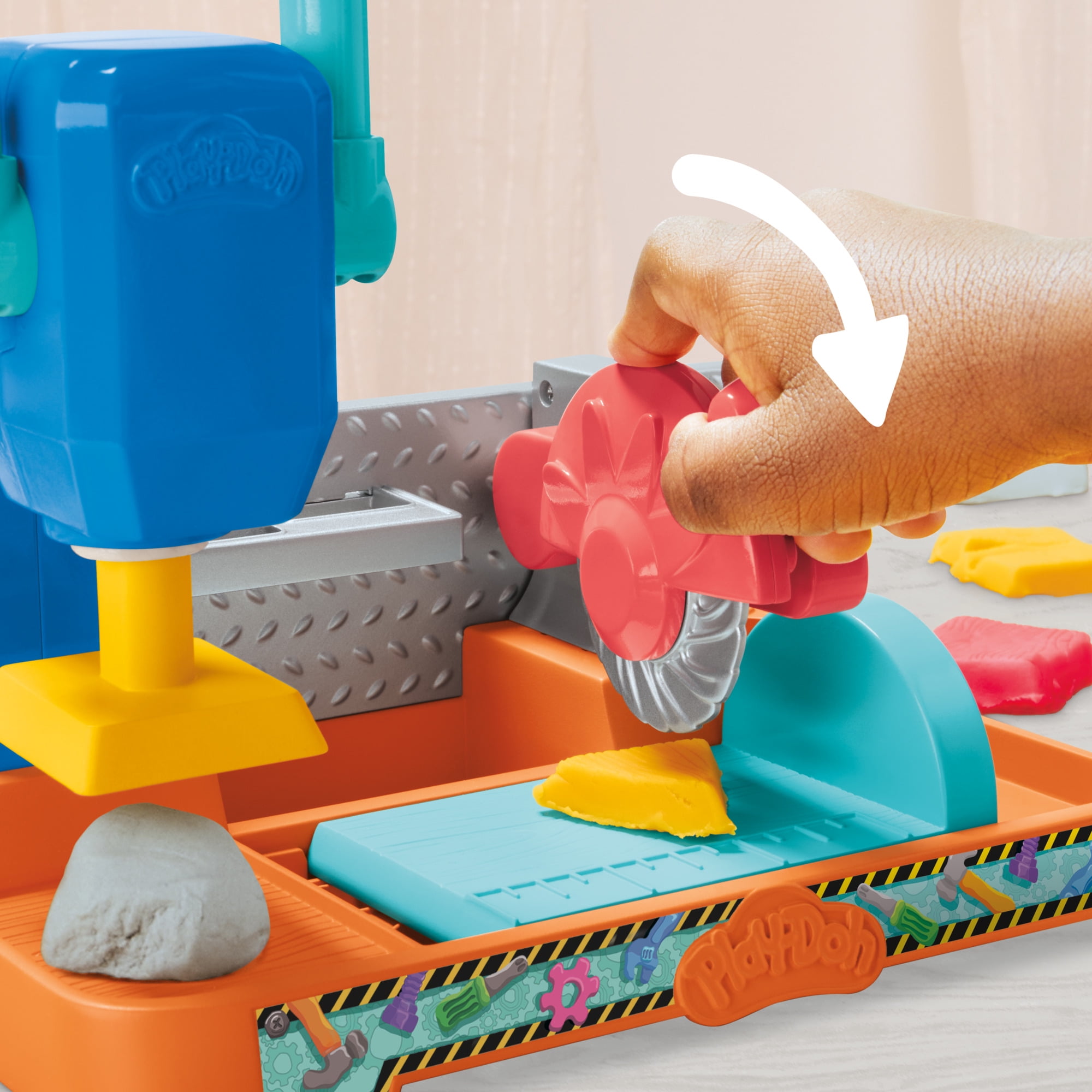 Play-Doh Stamp & Saw Tool Bench Creative Construction Playset (Multi-Color, 10 oz) 3811b