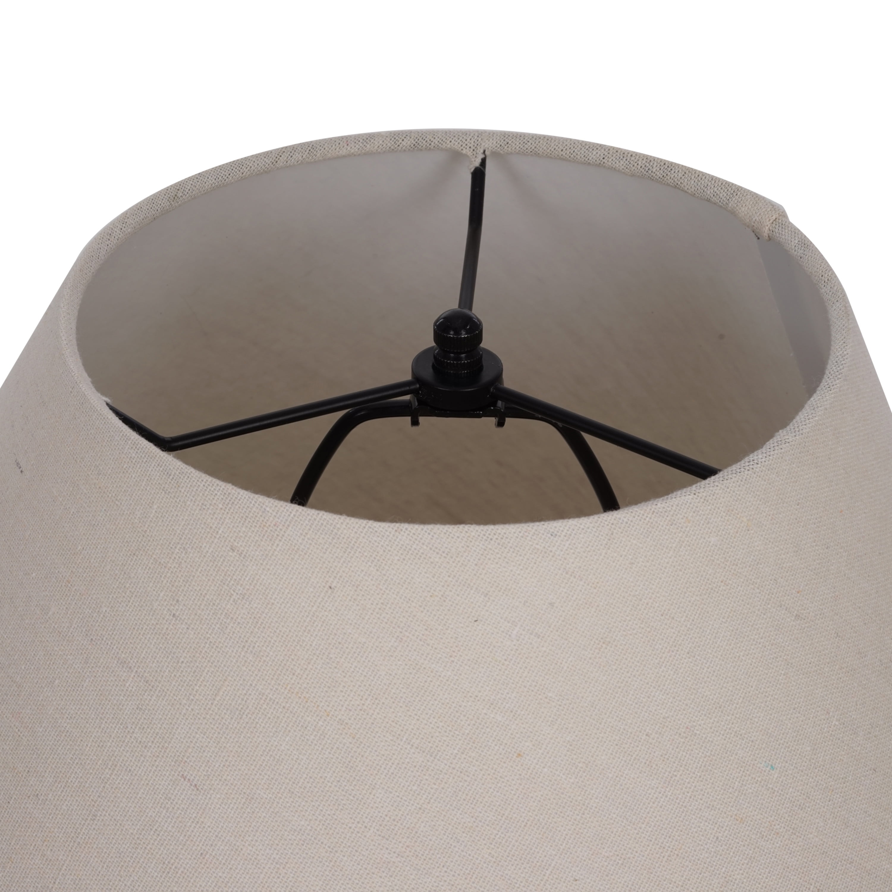 My Texas House 22 in Table Lamp with White Fabric Empire Shade (Black, 22 in) riawn