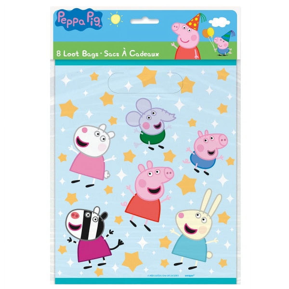 Unique Peppa Pig Birthday Party Favor Bundle Set (8 Loot Bags, 9 Sticker Sheets) jk6pd