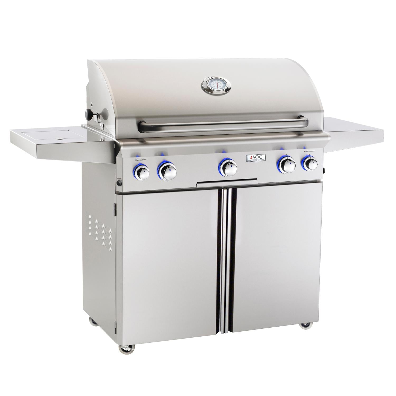 AOG L-Series 36 Inch Propane Gas Grill with Side Burner and Rotisserie Kit (Silver, 36 in) 4thho