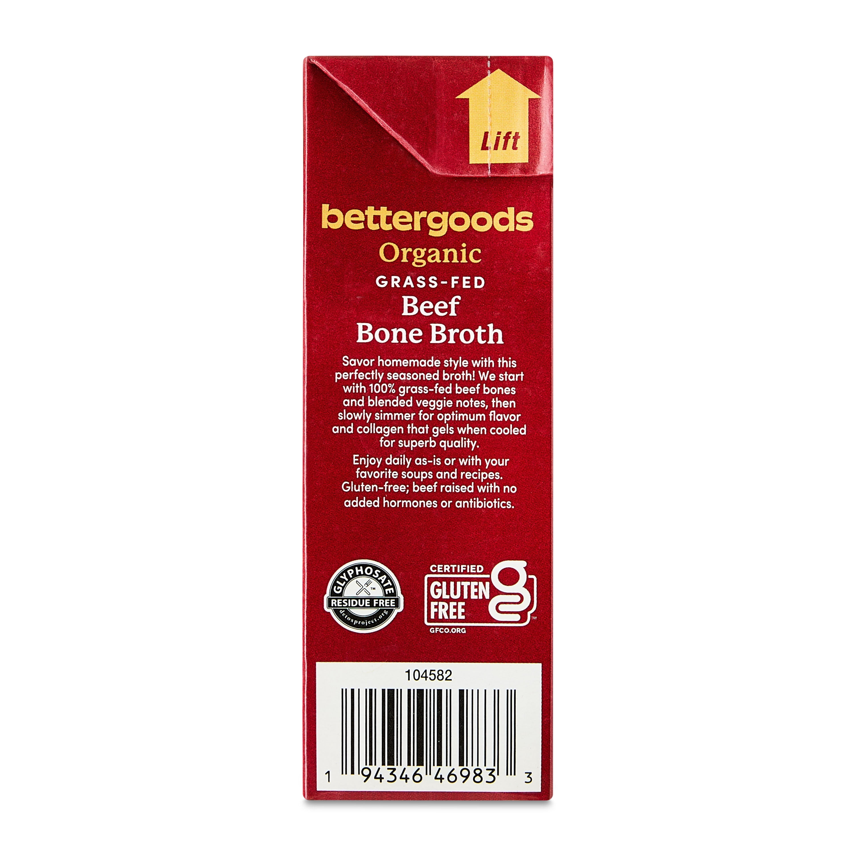 bettergoods Organic Grass-Fed Beef Bone Broth, Nutrient-Rich Savory Soup Base (16.9 oz) ml4dc