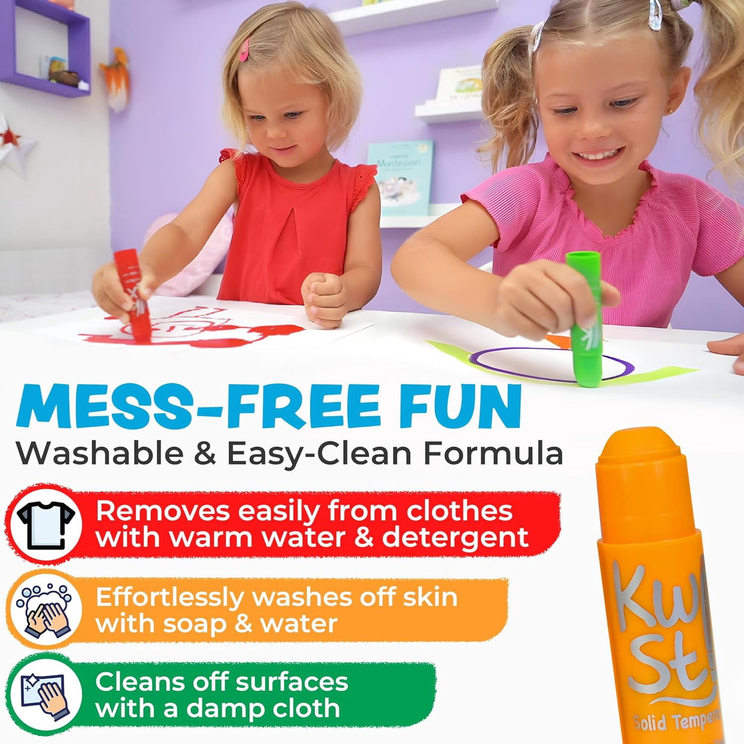 The Pencil Grip Kwik Stix Tempera Paint Sticks (Classic Colors, 12 Count) ns9l7