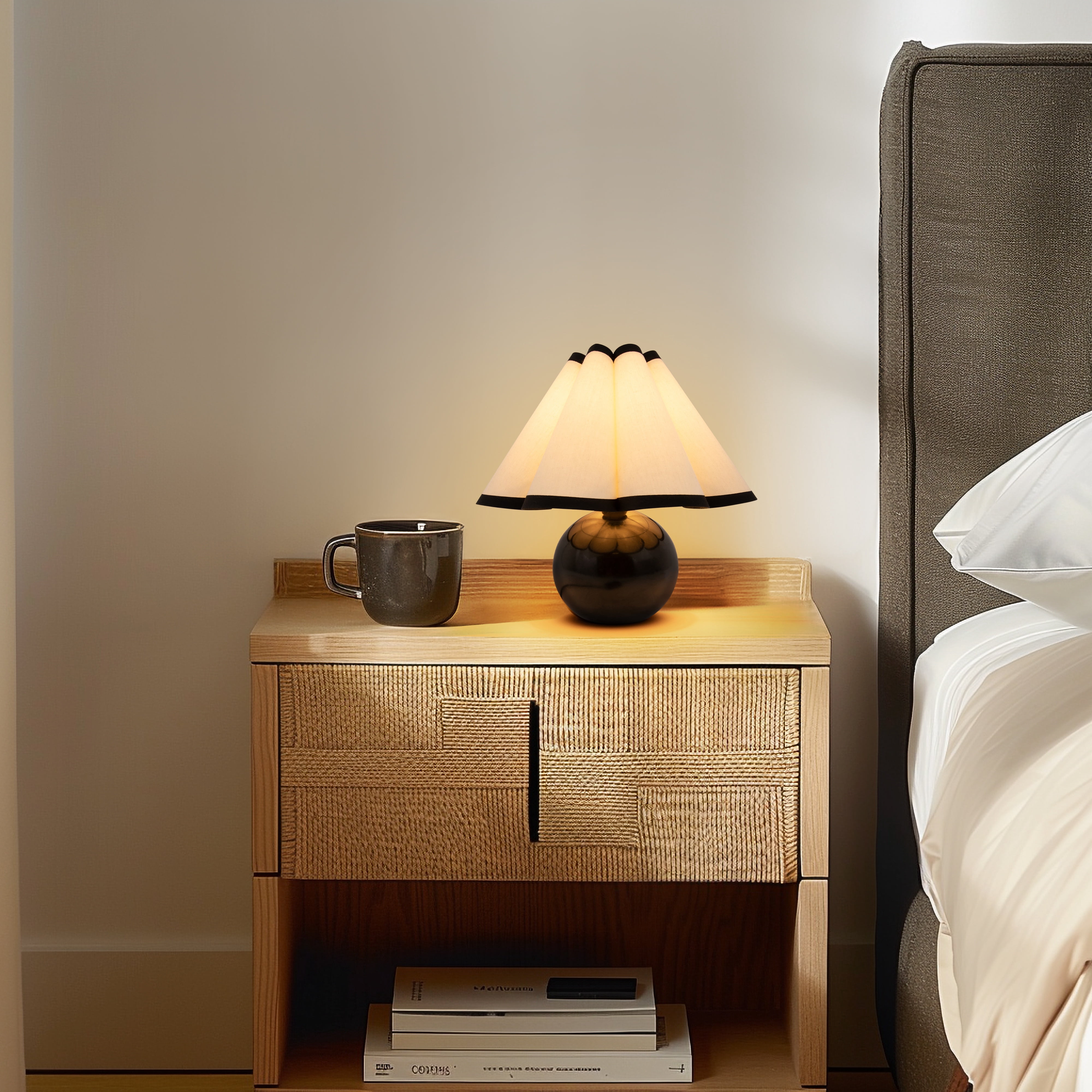 Brightech Blair LED Midcentury Table Lamp with Marble Base (10 in) nhbdv