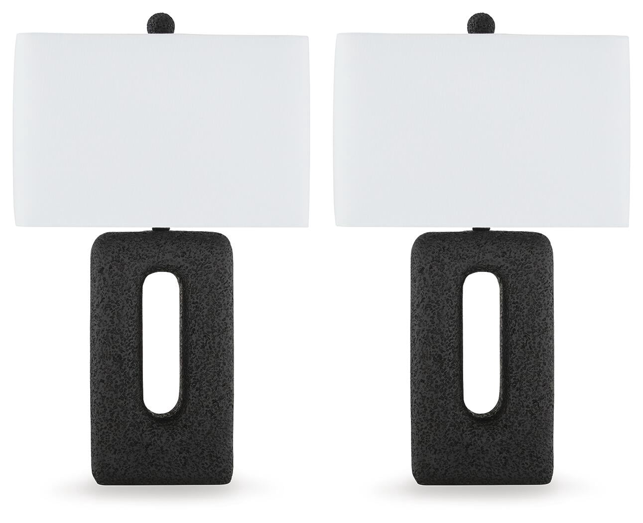 Signature Design by Ashley Wimmings Table Lamp (Set of 2) Modern Textured Lighting (Black, 24 in Height) sd8xk