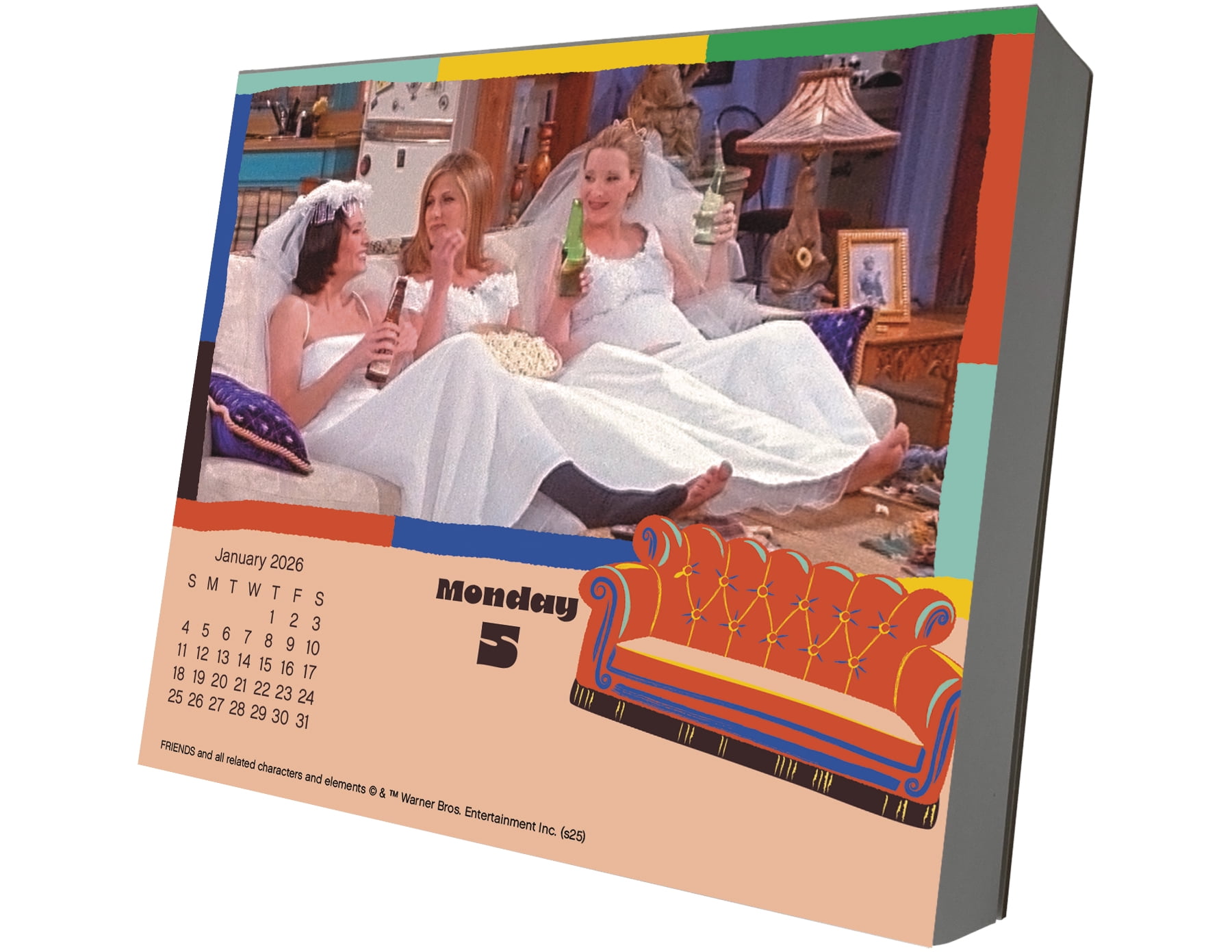 Trends International Friends 2026 Wall Calendar and Daily Desk Box Calendar Set (2 Piece) a90v8