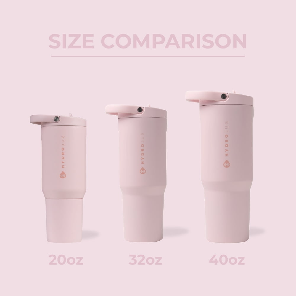 HydroJug Sport Insulated Stainless Steel Tumbler with Flip Straw (Pink Sand, 40 oz) iwcwr