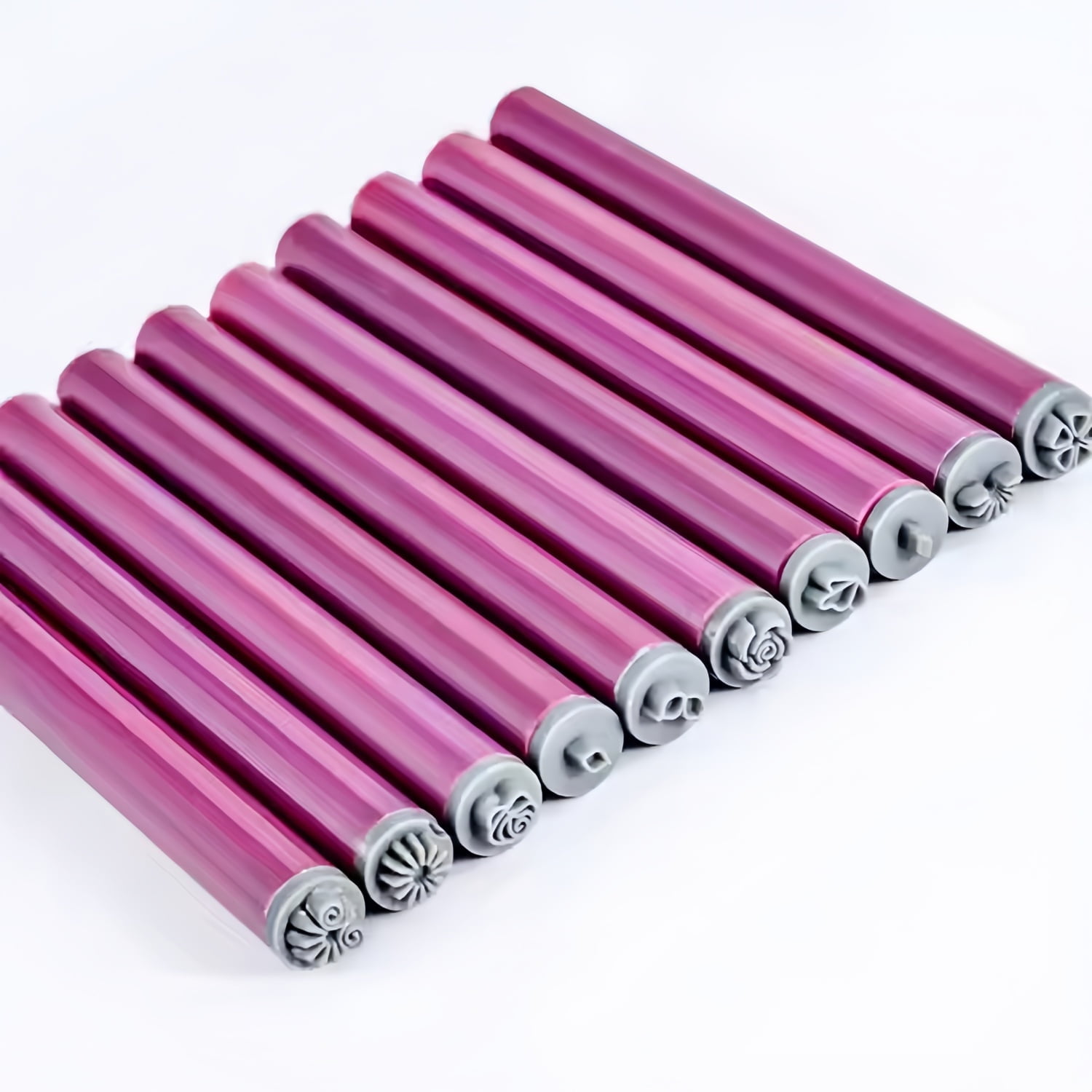 King Finger Nail Art Stamping Pen Set, DIY Manicure Tool Kit with 6 Interchangeable Patterns (Pink, 10 Piece Set) r6wbj