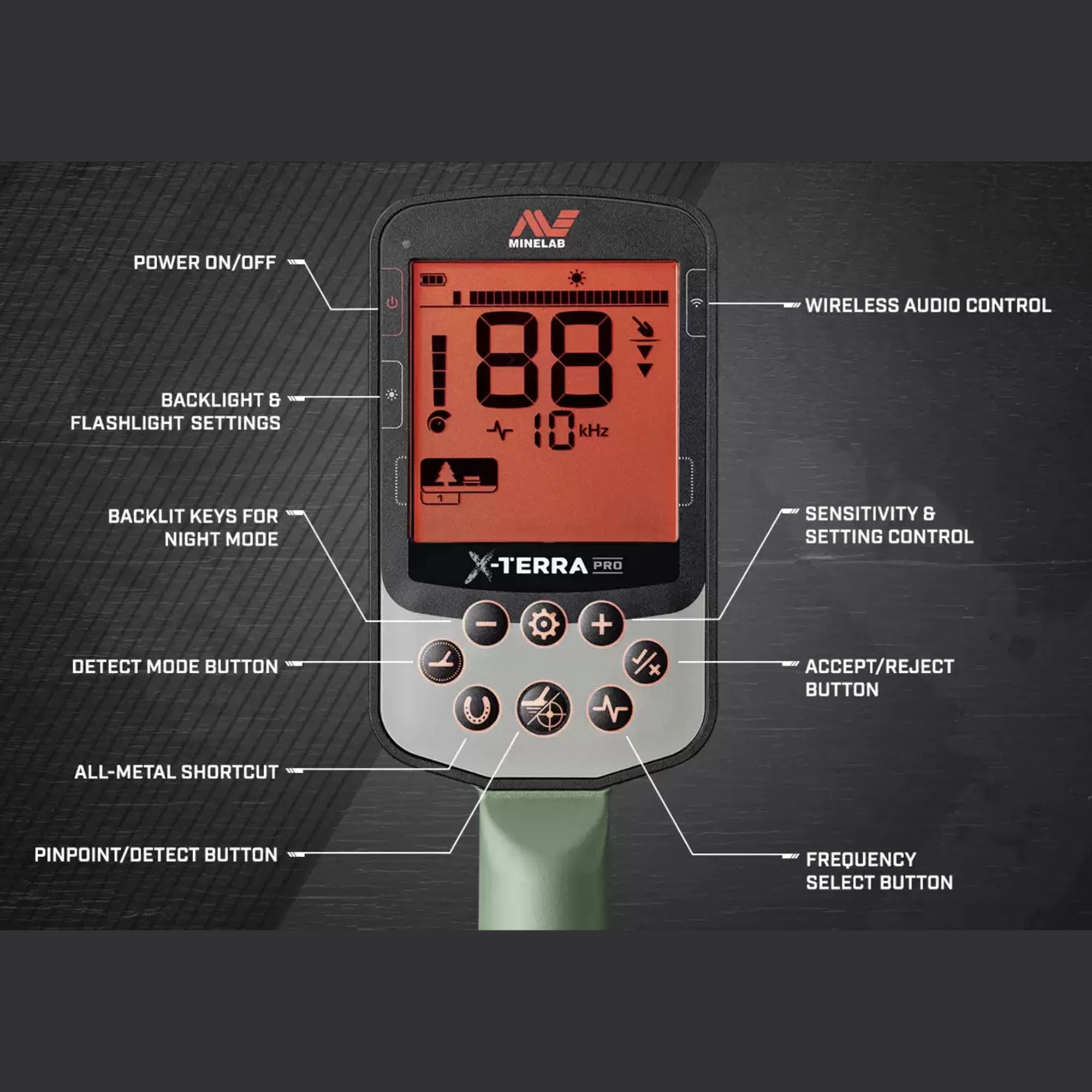 Minelab X-Terra Pro Waterproof Metal Detector with V12X Coil (Black, 16 ft Depth) lpzwo