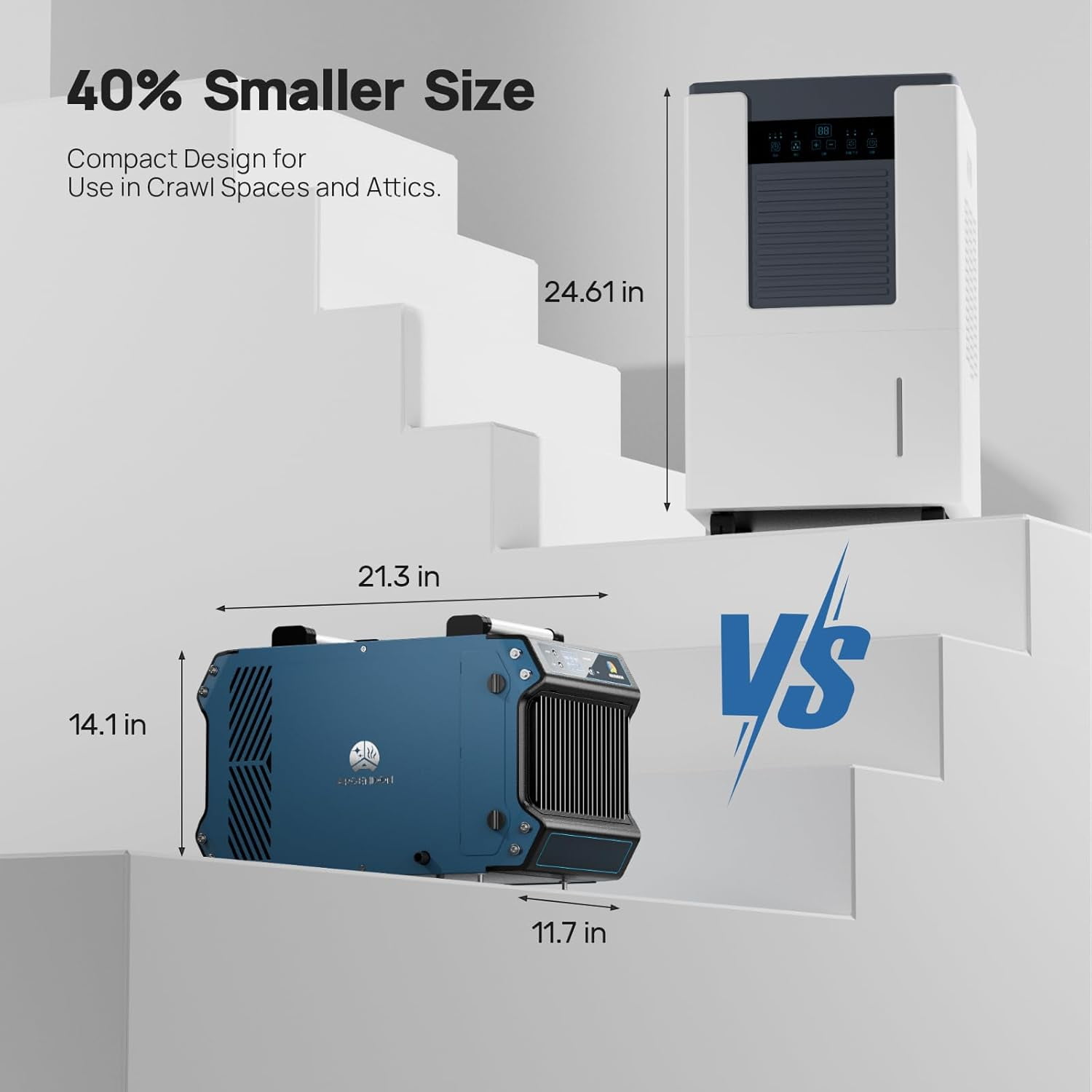 Argendon Commercial Dehumidifier for Crawl Space and Basement with Drain Hose (Blue, 145 Pints) ip0t3