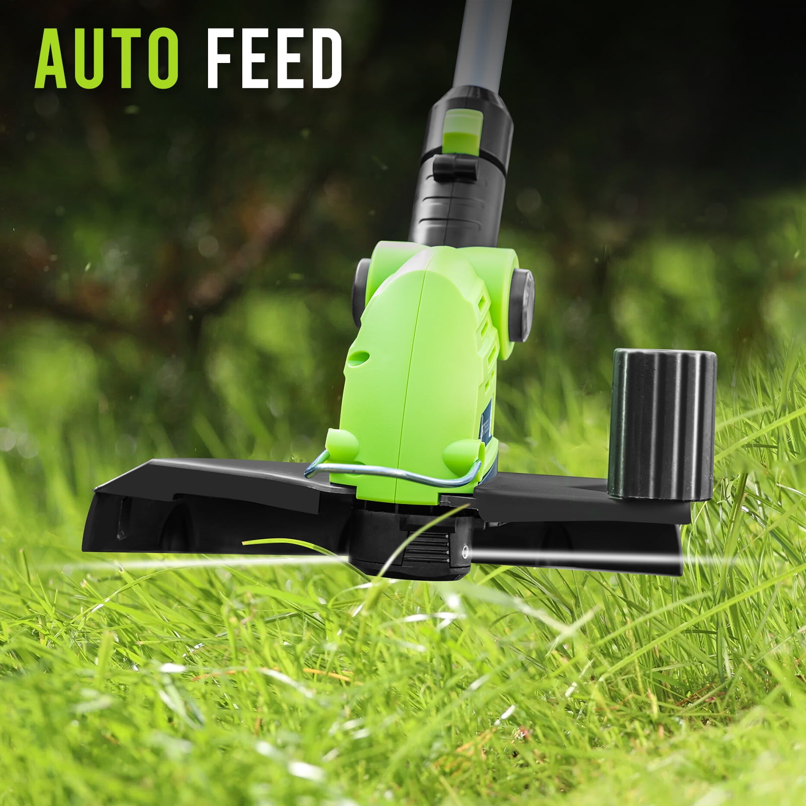 Steelite 21V Cordless String Trimmer and Edger, Lightweight Electric Weed Wacker with 2.0Ah Battery and Charger (Green, 12 in) dof3c