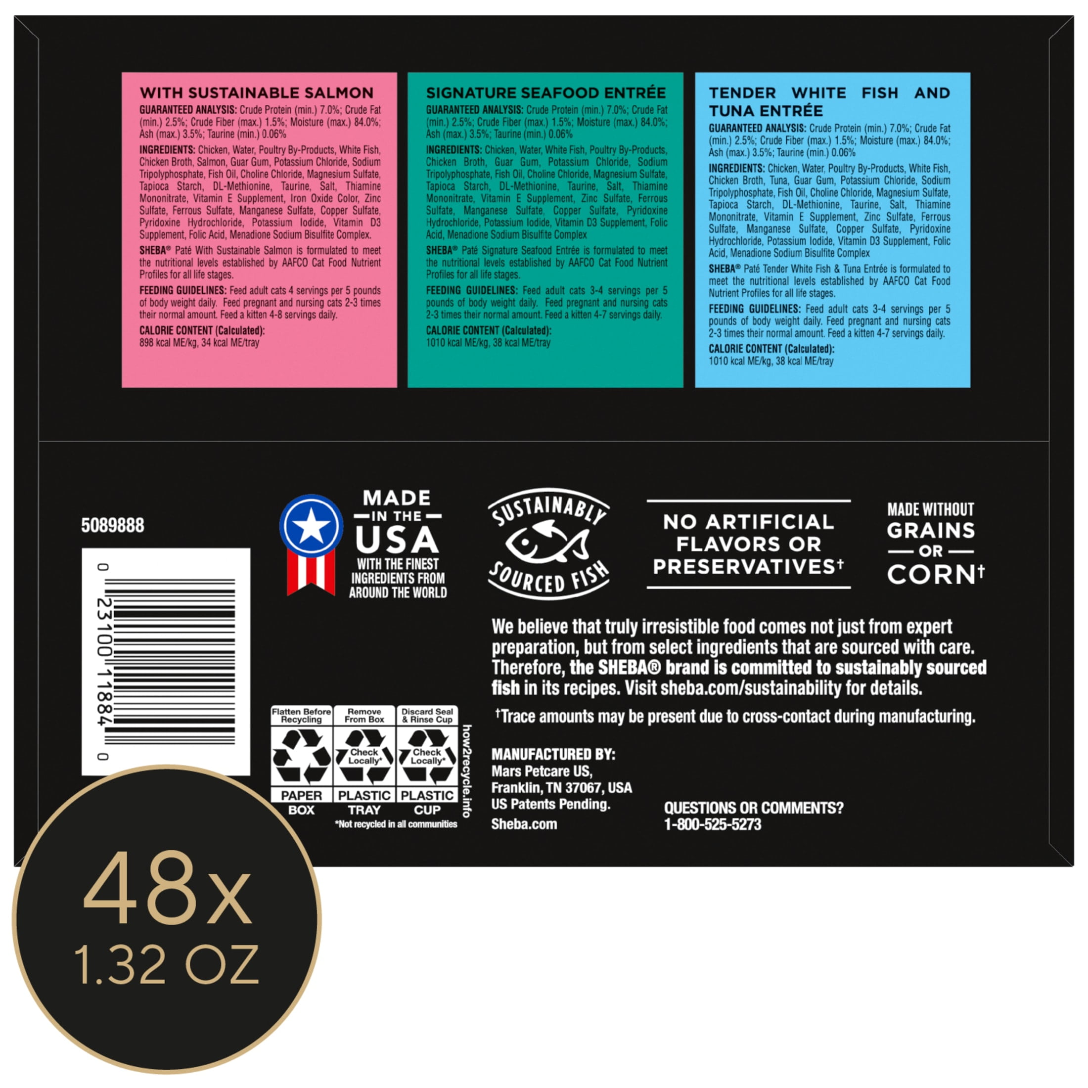 SHEBA Perfect Portions Variety Pack Pate Wet Cat Food (2.6 oz Twin-Pack Trays) 94v4i