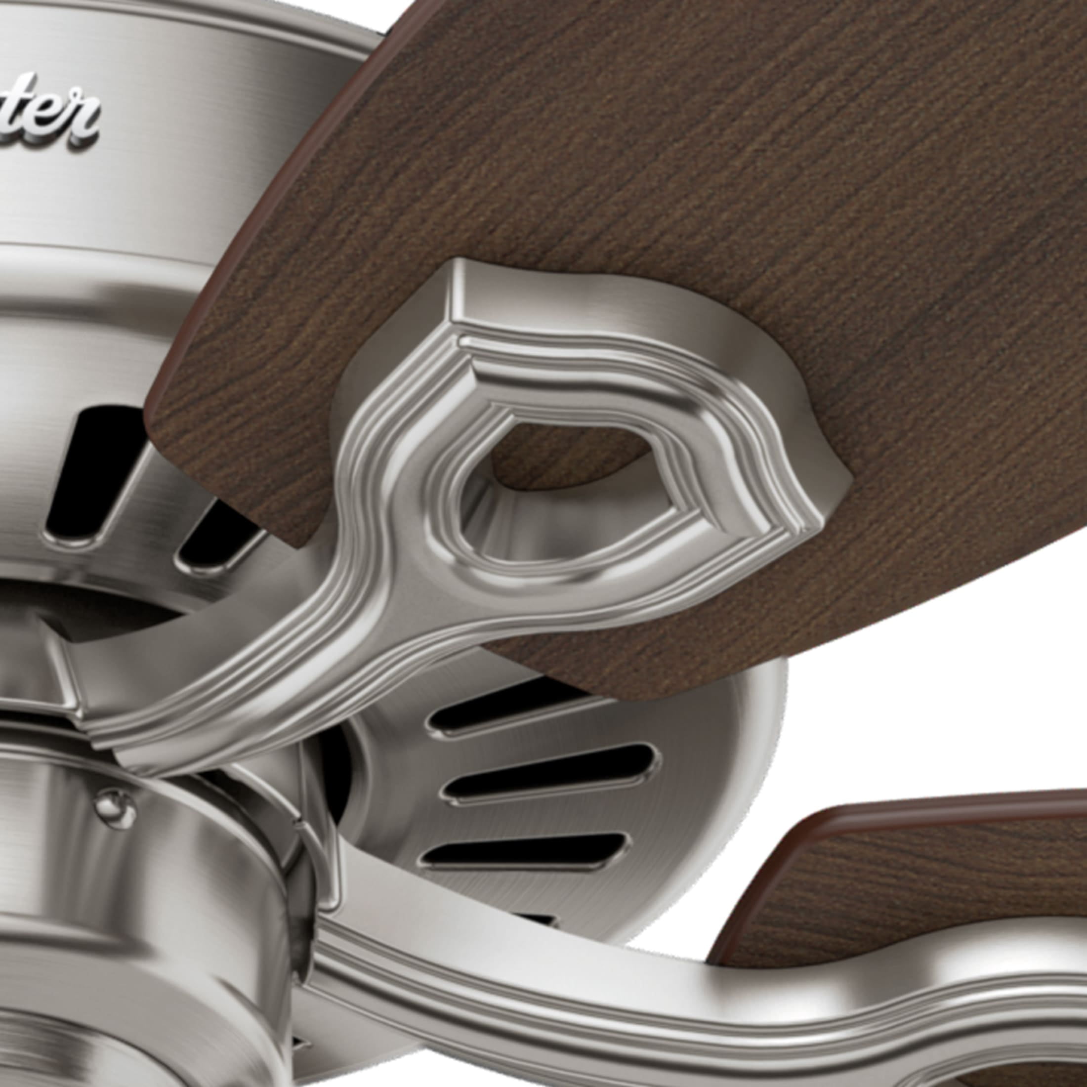 Hunter Builder Elite Indoor Ceiling Fan, 5-Blade Quiet Motor, Pull Chain Control (Brushed Nickel, 52 in) s0h1a