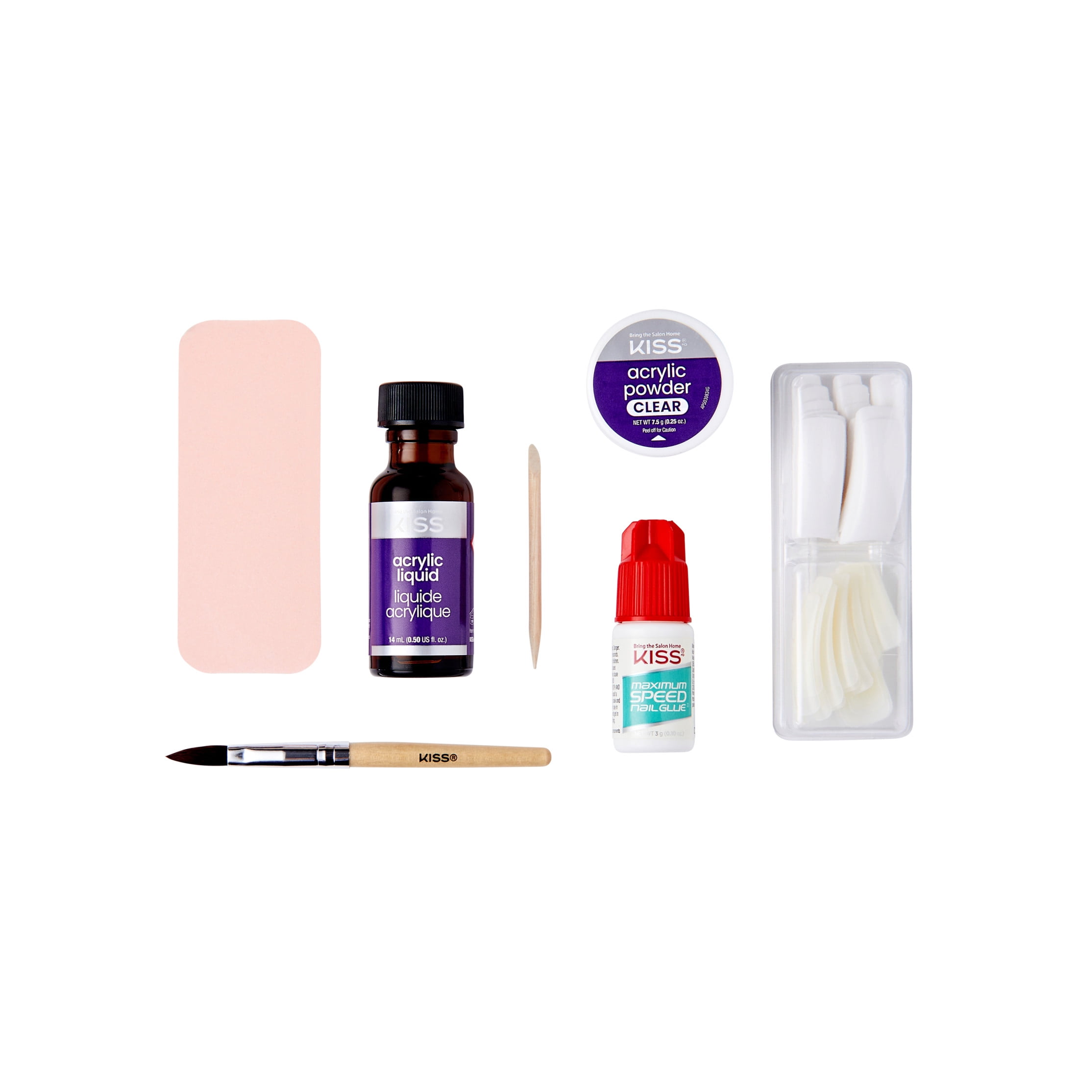 Kiss Professional French Acrylic Sculpture Kit, Long Squoval Press-On Nails (White, 40 Pieces) zi2ez