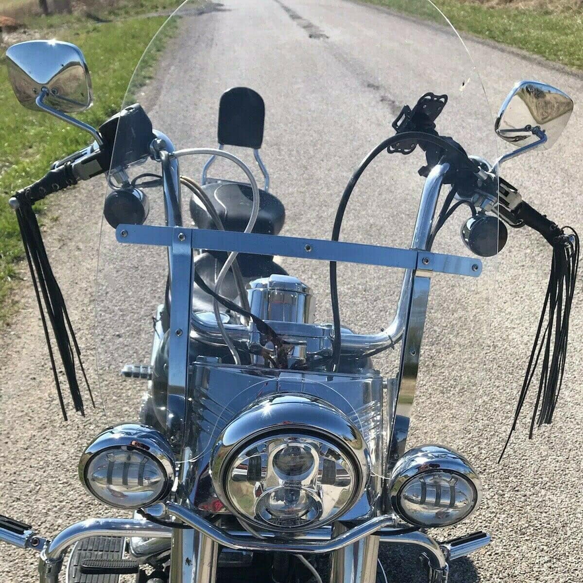 Kojem Motorcycle Windshield for Harley Davidson Softail Heritage Classic FatBoy (Clear, 26.5 in x 23 in) le8js