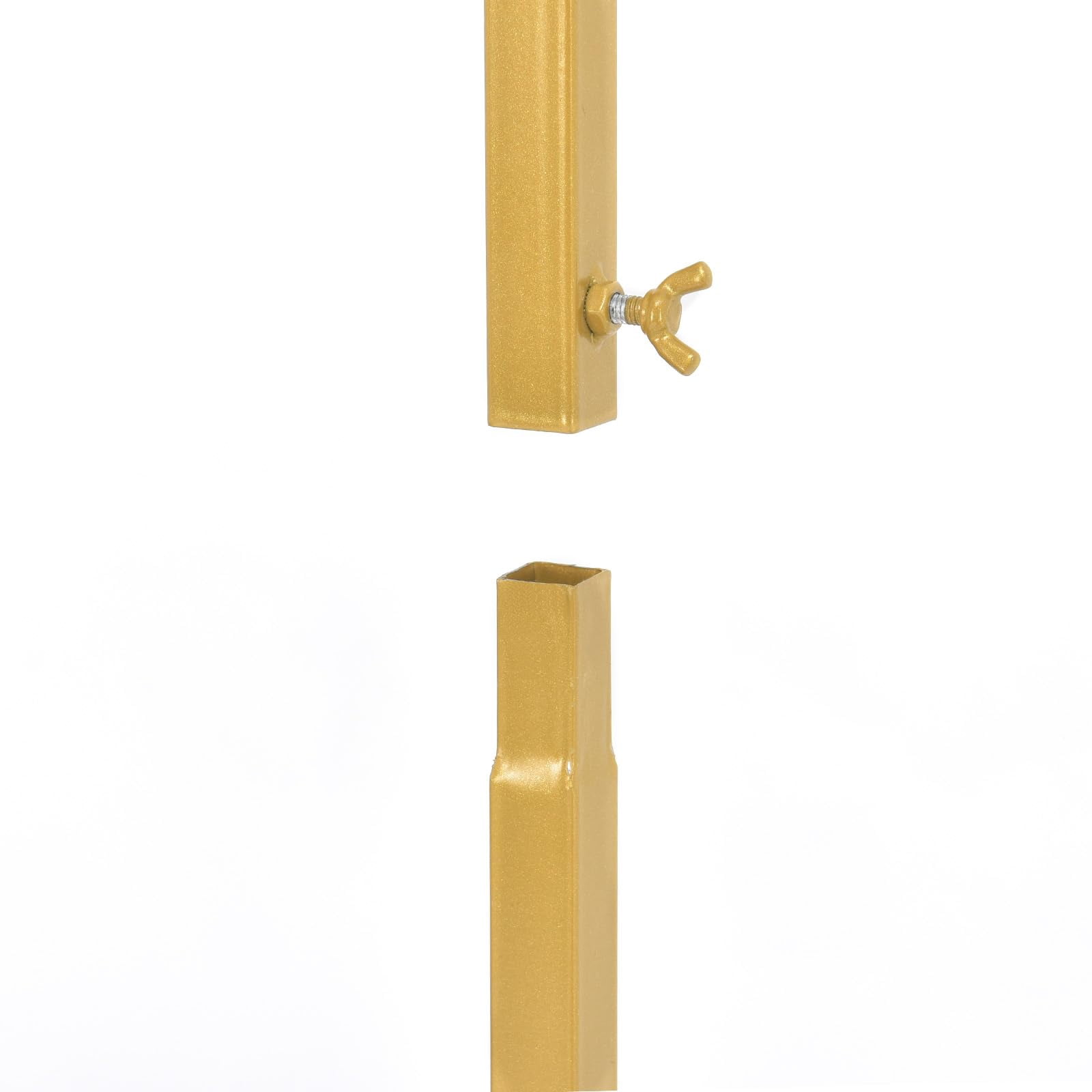 VINCIGANT Square Wedding Arch Backdrop Stand, Heavy-Duty Metal Frame for Floral Balloon Displays (Gold, 6.6 ft x 6.6 ft) diarb
