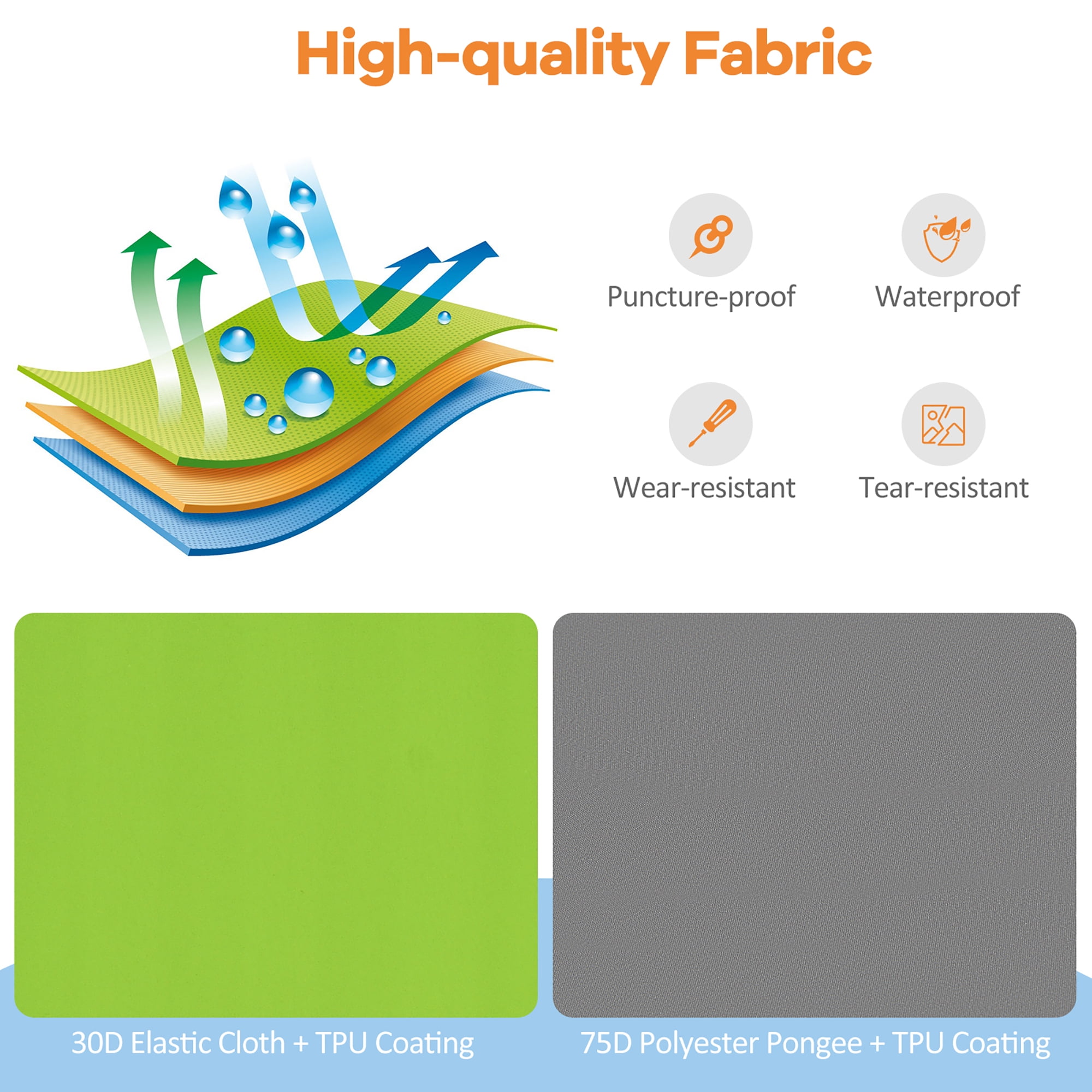 Costway Self-Inflating Camping Mattress, Waterproof Folding Sleeping Pad for Hiking and Backpacking (Green, 4 in Thick) ff6k4