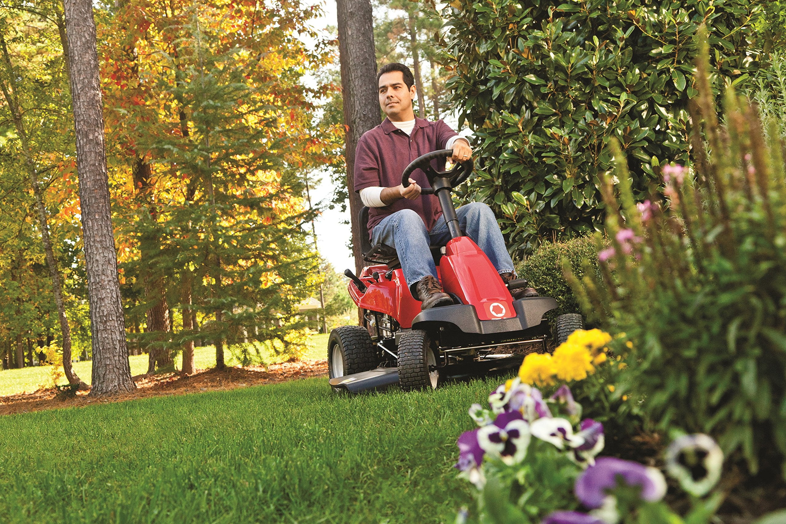 Troy-Bilt TB30B Riding Lawn Mower, 340cc Engine, 30-Inch Cutting Deck (Manual Transmission, 18-Inch Turning Radius) fbxuw