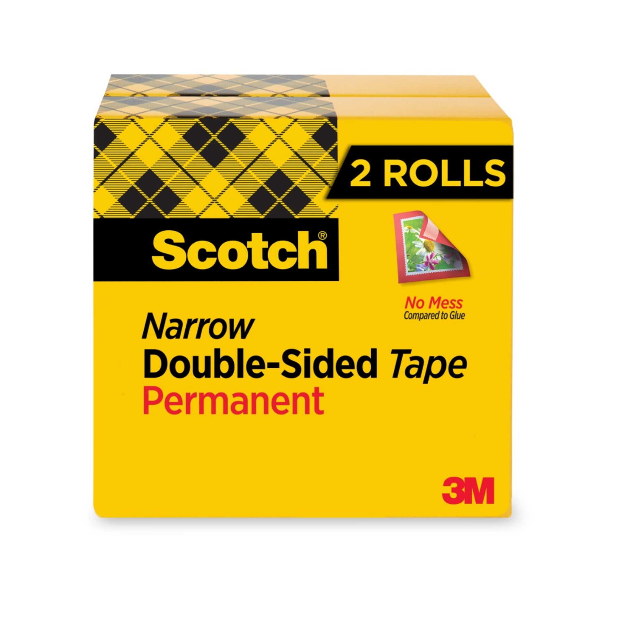 Scotch Double-Sided Permanent Tape, Strong Adhesive for Crafts and Office Projects (Clear, 0.5 in x 900 in, 2 Pack) y0t5j