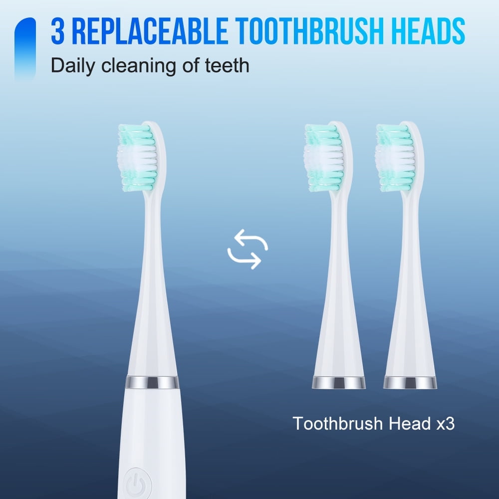 KIBVOE Electric Sonic Teeth Cleaning Kit, Tartar Plaque Remover with LED Light (White, 1 Kit) 02vmb