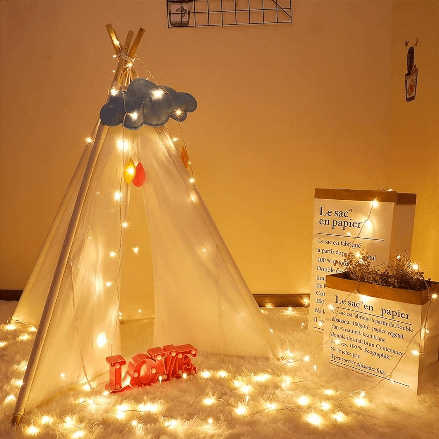 ArooickT 220 LED Fairy String Lights, Waterproof Indoor Outdoor Decorative Lighting with Remote Control (Warm White, 82 ft) ss4pw