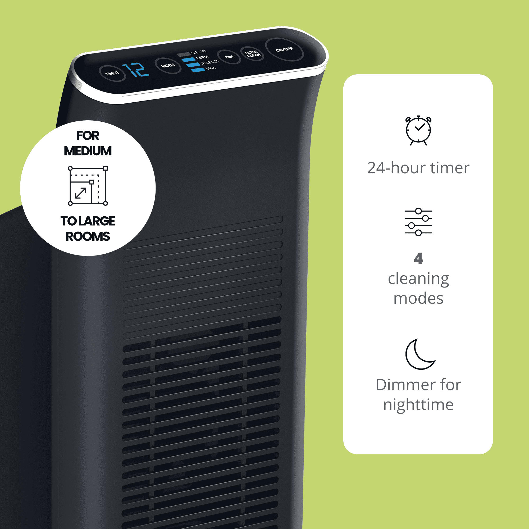 Ionic Pro TA750 Platinum Air Purifier with Permanent Blade Filter (Black, 10 in x 7.5 in x 28 in) bd5zd