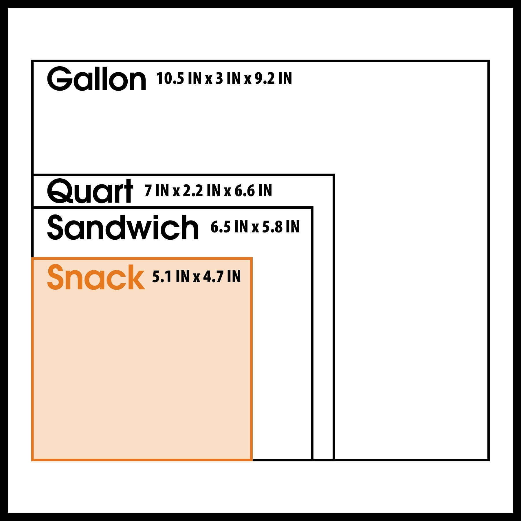 Great Value Fresh Seal Zipper Square Snack Bags (Clear, 4 Pack, 800 Total Count) icd6d