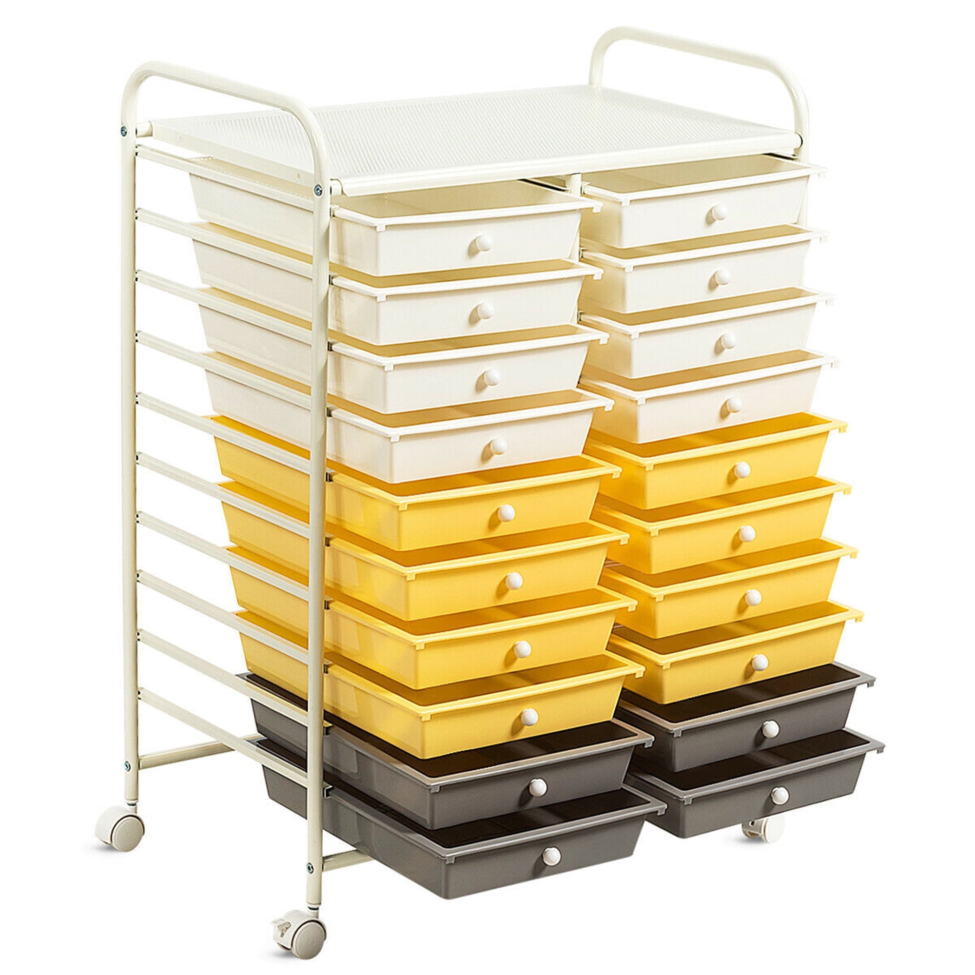 Gymax 20-Drawer Rolling Storage Cart for Scrapbook Paper and Office Supplies (Black, 25 in x 15 in x 34 in) mcb40