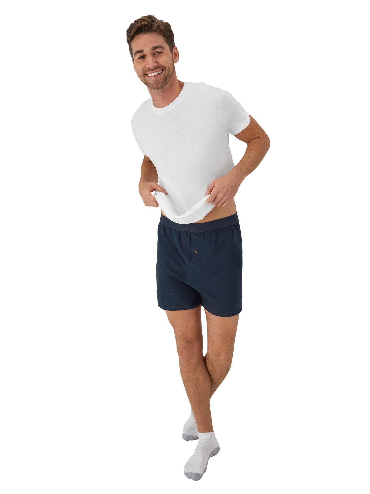 Hanes Men's Moisture-Wicking Knit Jersey Boxer Underwear (Assorted Colors, 6-Pack) ok2du