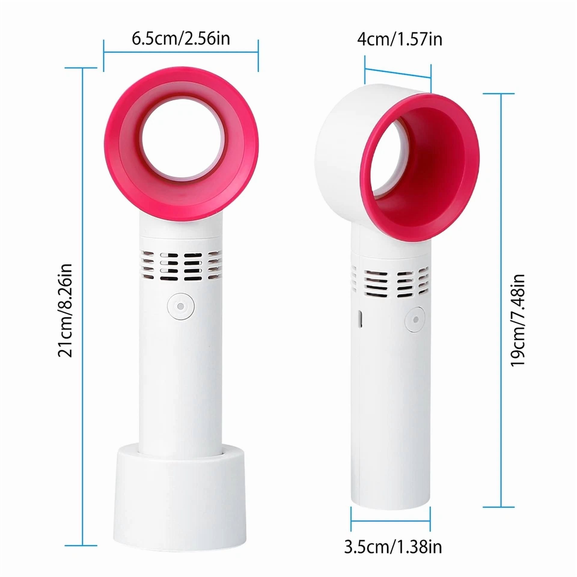 VAULT Handheld Bladeless Fan Portable USB Rechargeable Mini Air Cooler (White, 1 Pack) cr83h
