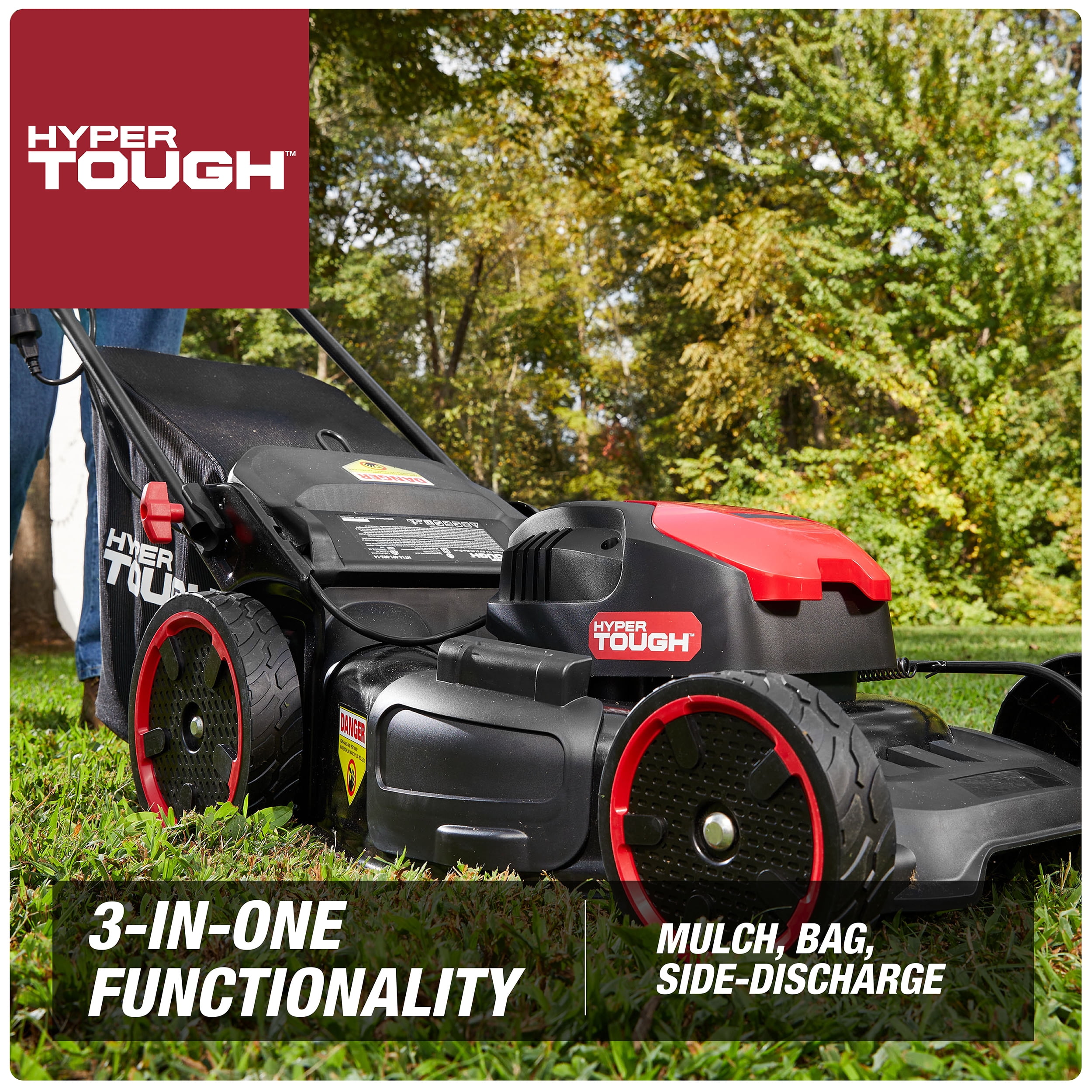Hyper Tough 20 in 13A Corded Electric Walk-Behind Lawn Mower (Black, 20 in) h3u5y