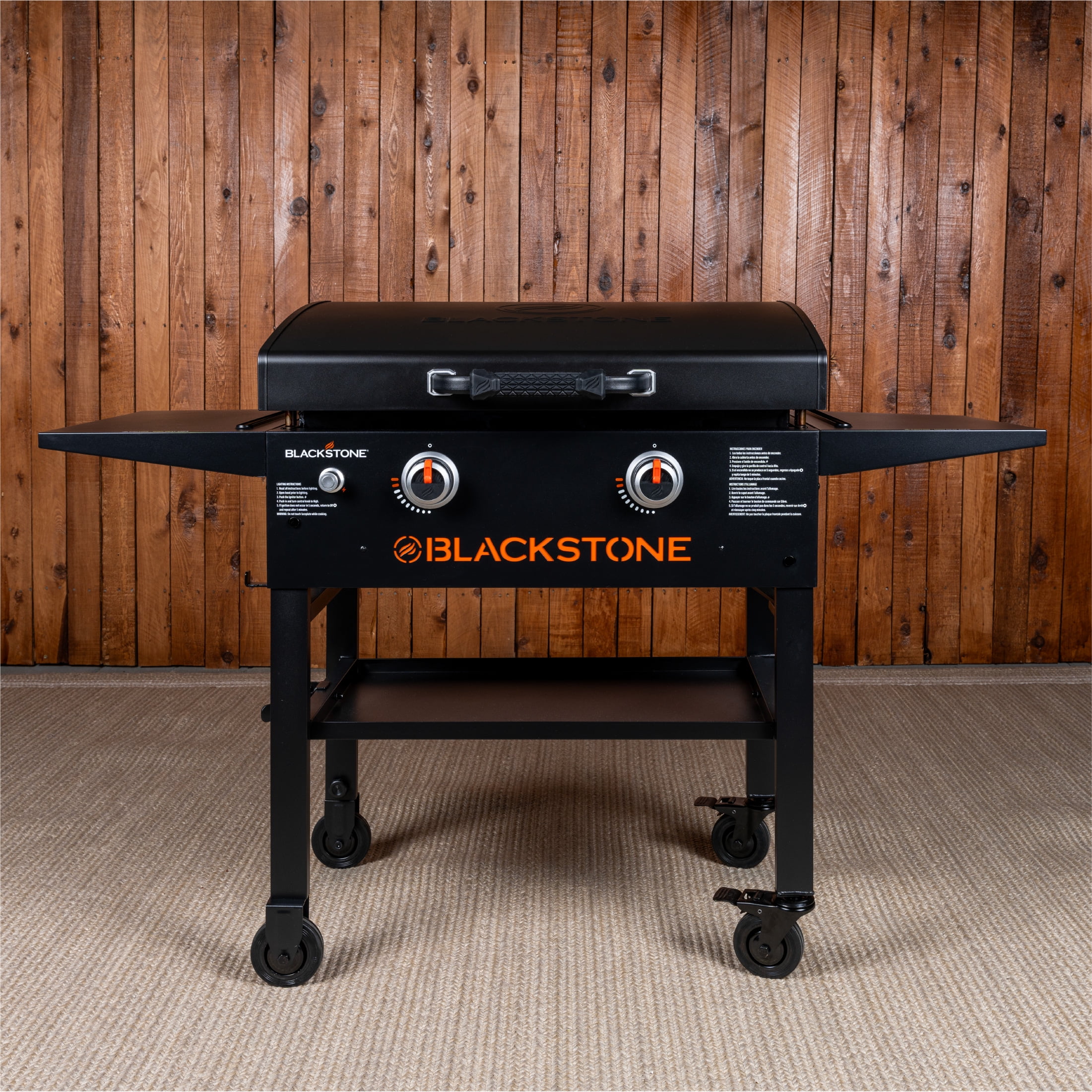 Blackstone Original Outdoor Griddle, 2-Burner Flat Top Grill with Hood (Black, 28 in) tkdfs
