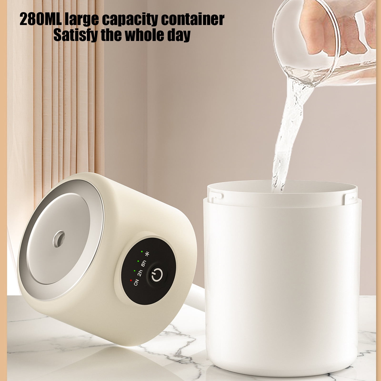 Gcvizuso Cool Mist Humidifier, Essential Oil Diffuser for Bedroom and Office (Beige, 10 fl oz) d2b0r