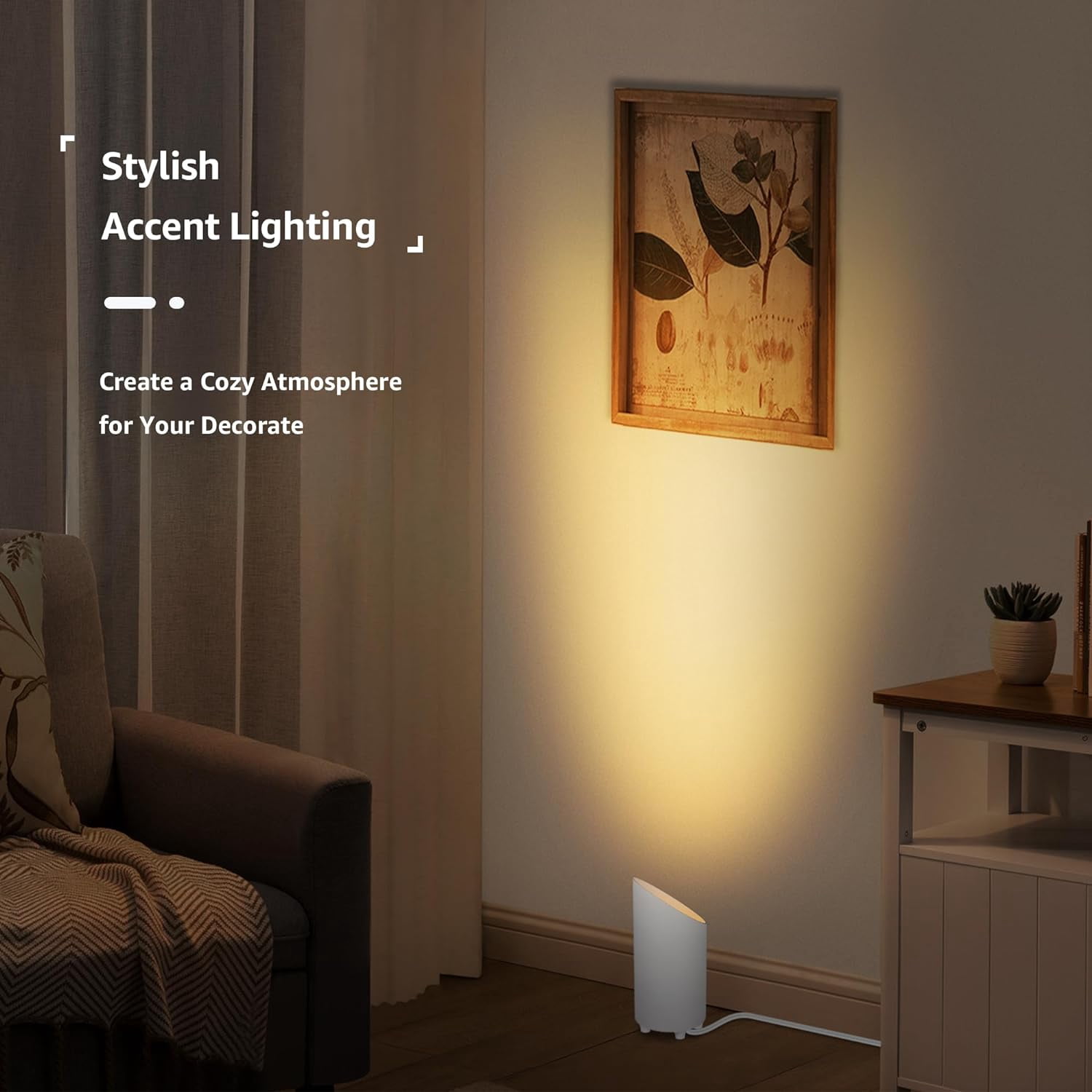 SUNVIE Indoor LED Uplight Floor Lamp with GU10 Bulbs (White, 2 Pack, 8 in Height) rx0mq