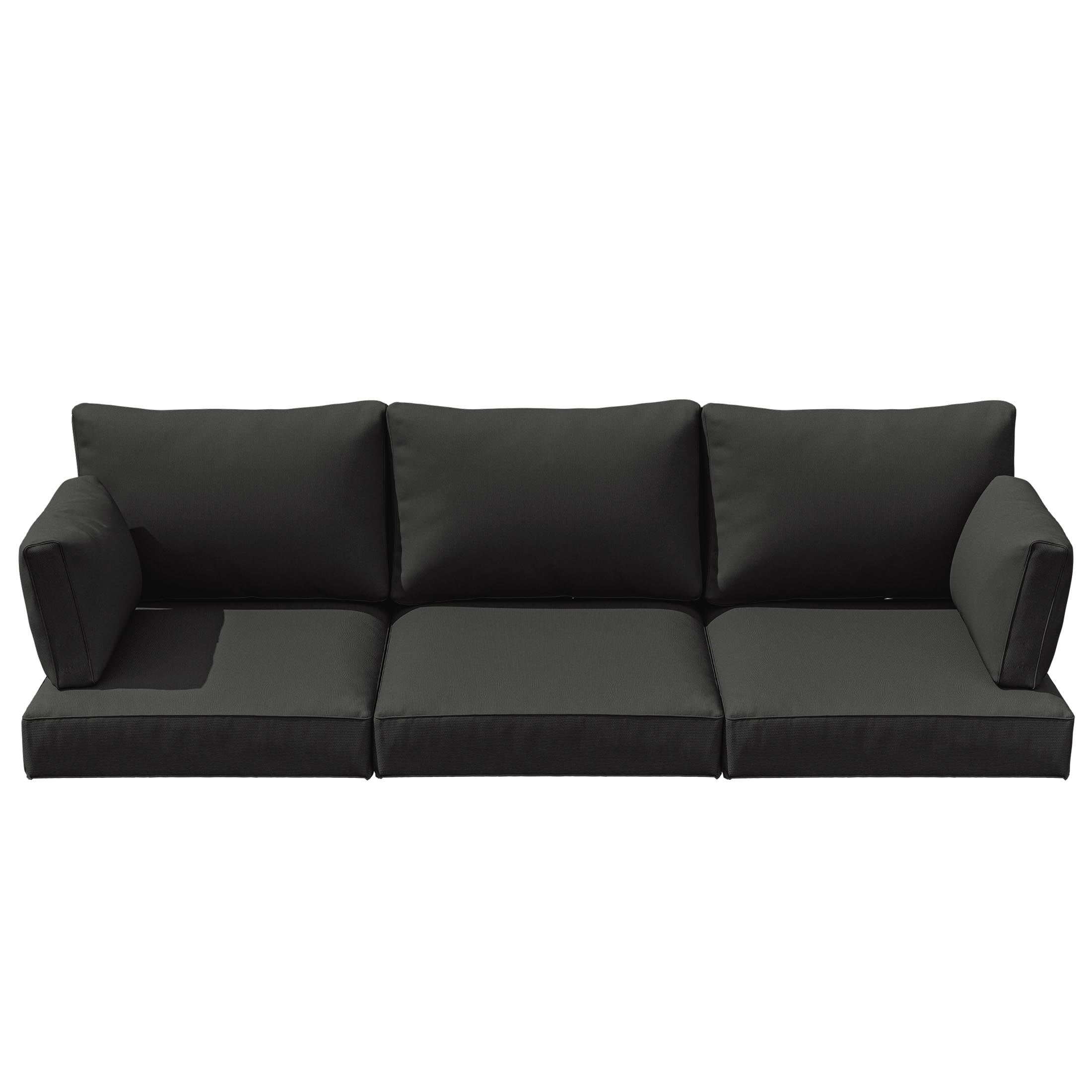 Pakunoda 8-Piece Outdoor Sectional Replacement Cushions, Waterproof High-Density Foam Patio Furniture Set (Black, 4 in Thick) oni4e