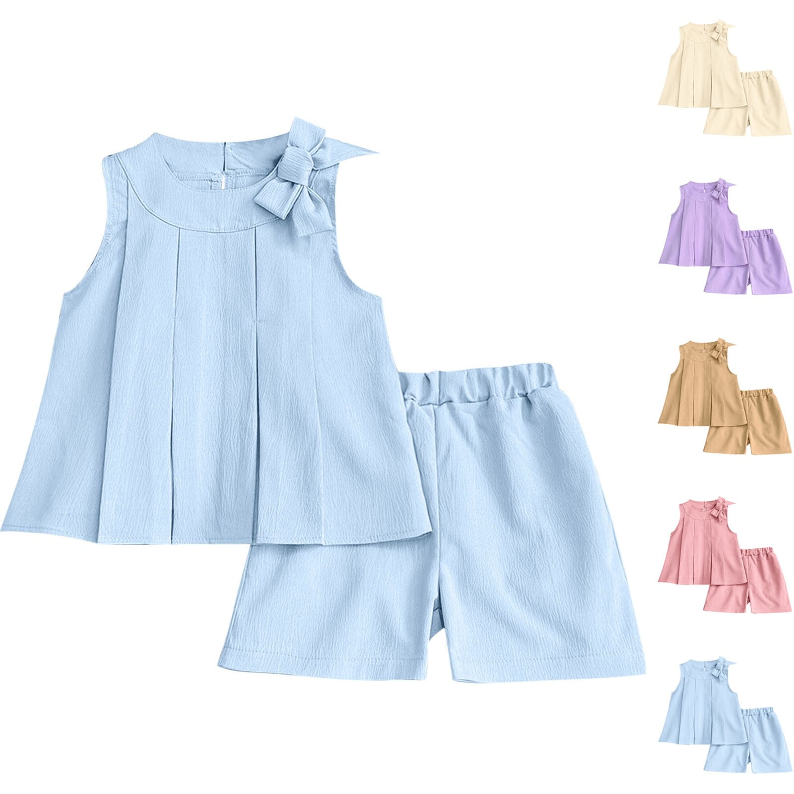 Ahuyic Toddler Kids Summer 2-Piece Outfit Set (Green, 5 Years) z61u4