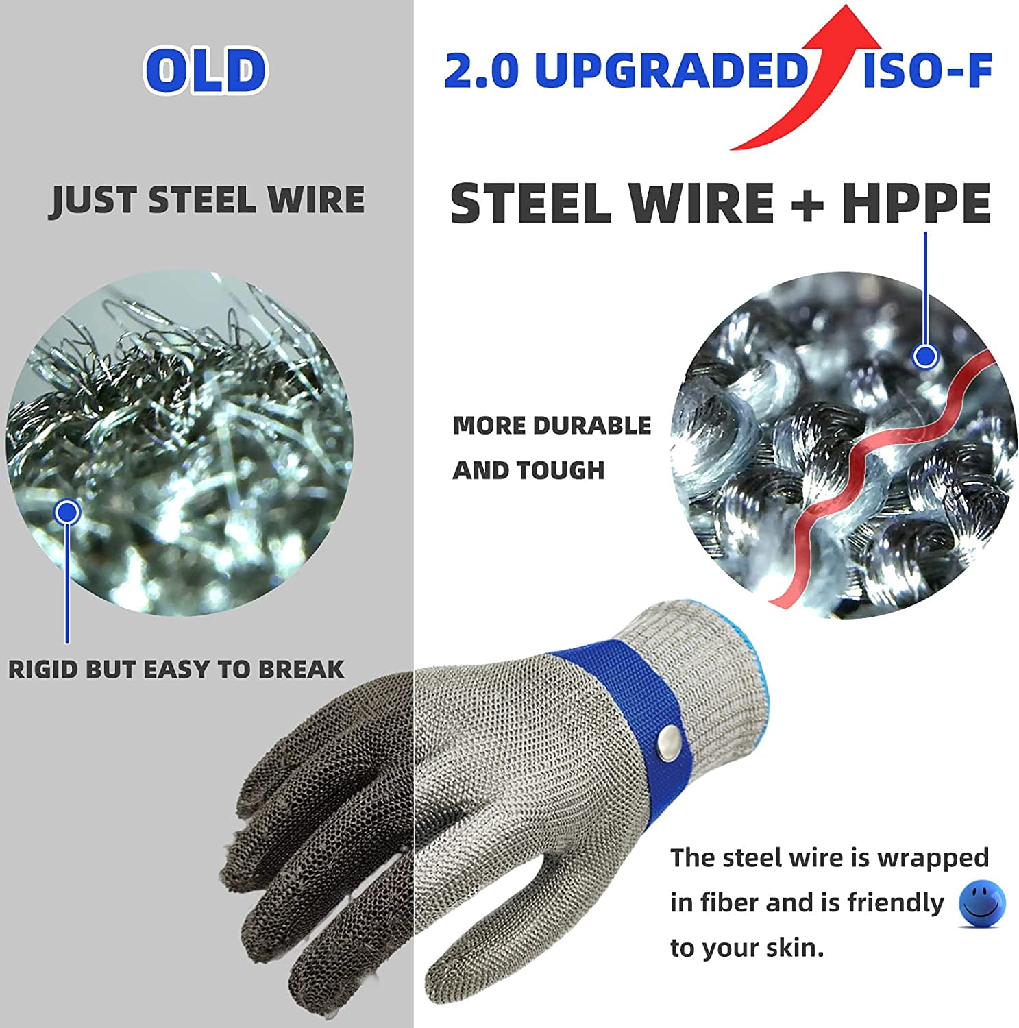 LSVGOE ANSI A9 Cut Resistant Stainless Steel Mesh Glove (Silver, Large) iq84w