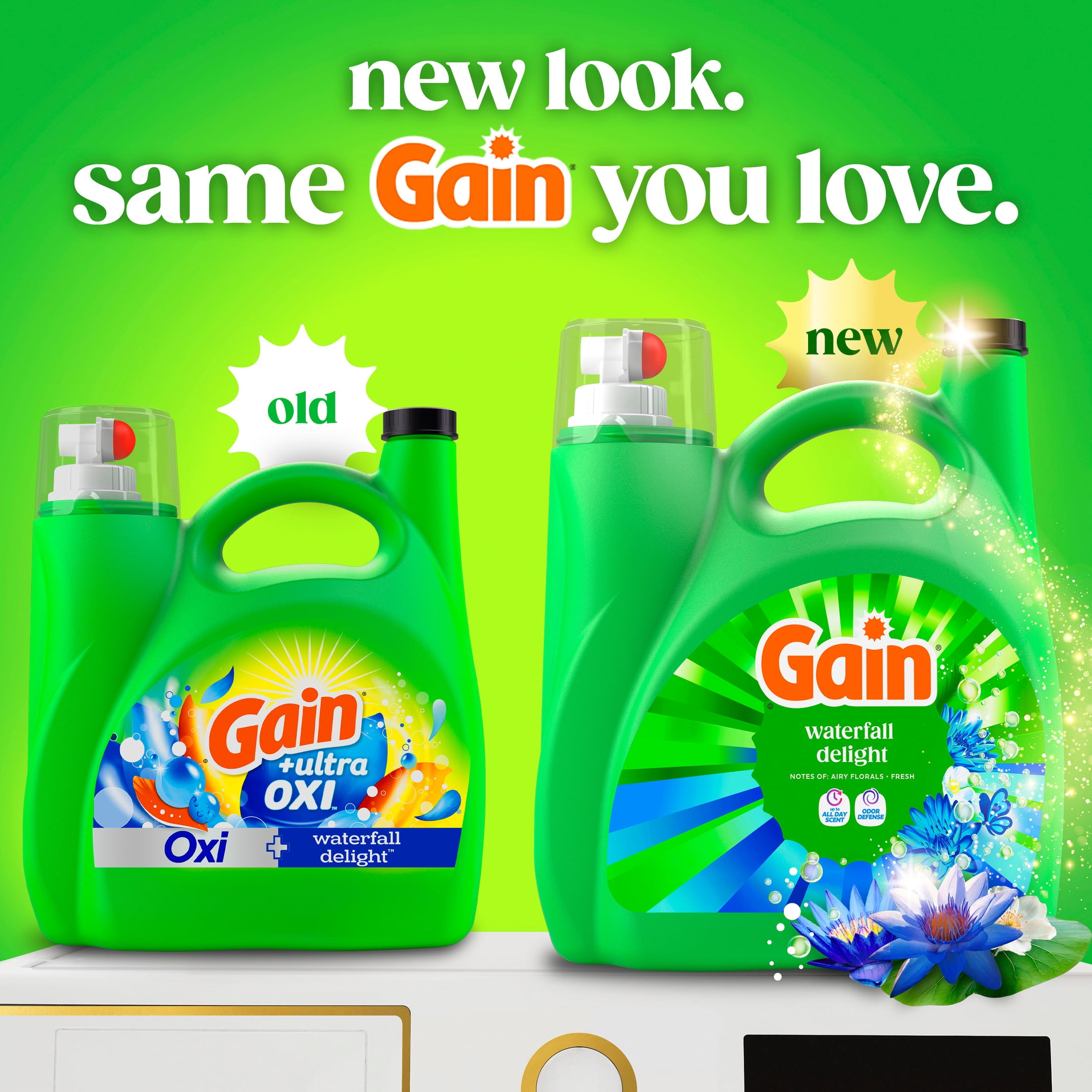 Gain Liquid Laundry Detergent, Odor Defense, Waterfall Delight Scent (177 fl oz, 134 Loads) dutgs