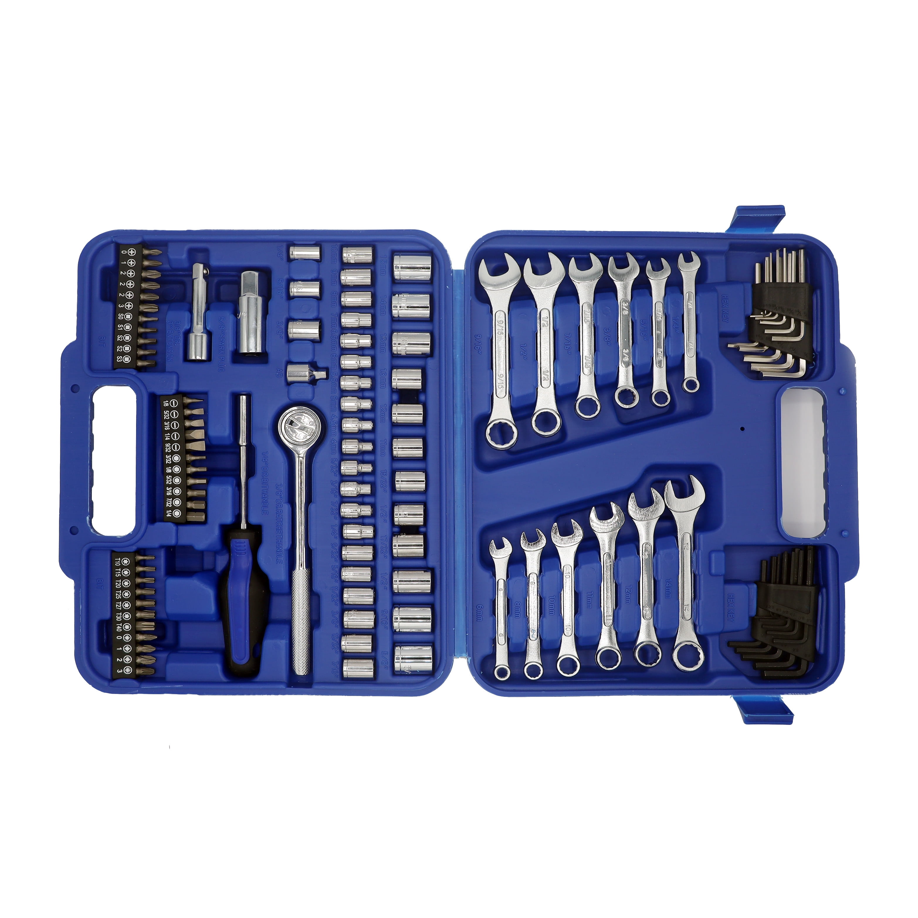Ultra Steel 113-Piece Professional Mechanic Tool Set with Ratchet, Sockets, and Bits (113-Piece Set) c8i94