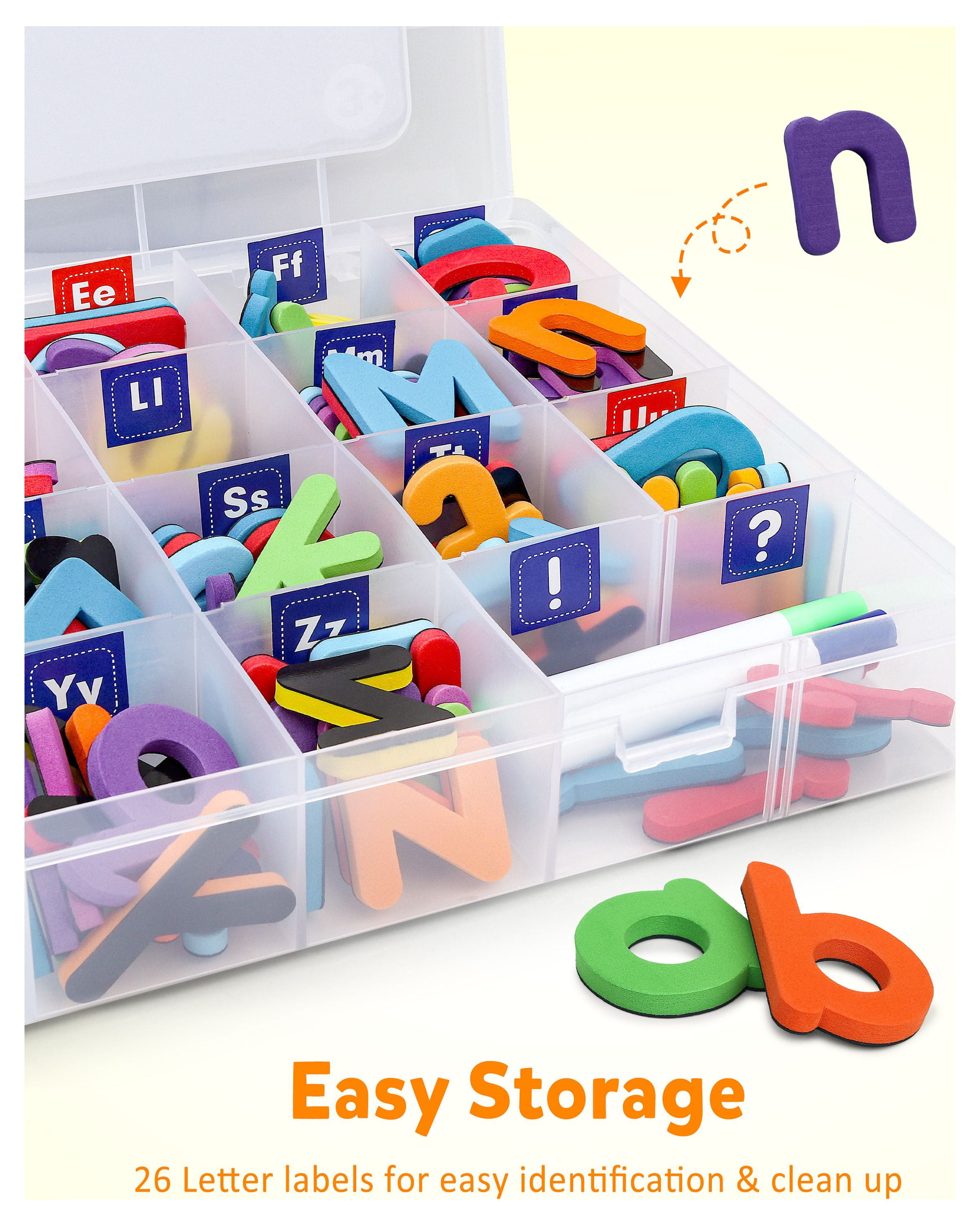 Coogam Magnetic Alphabet Letters Set with Board and Markers (234 Pieces, Multicolor) 8ehko
