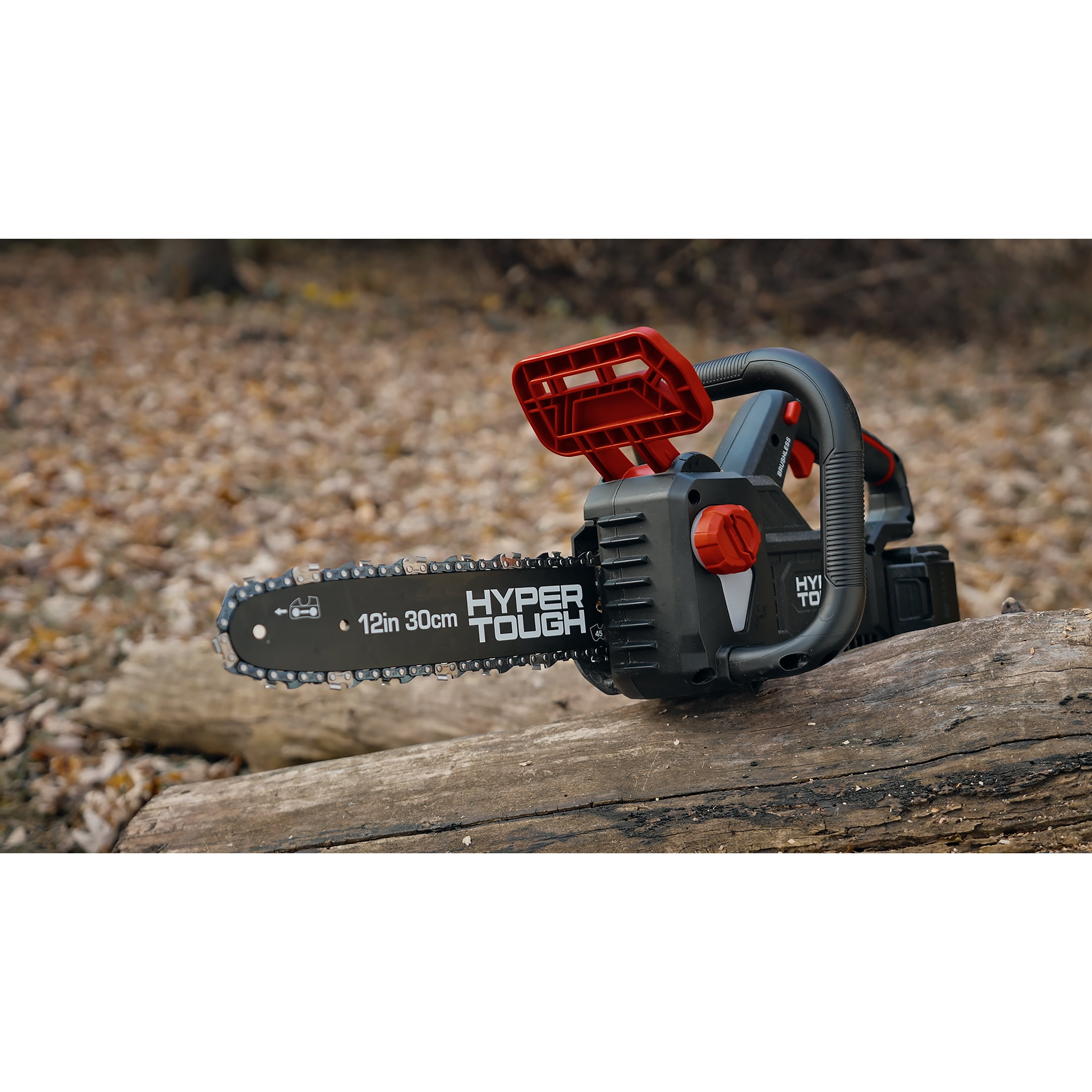 Hyper Tough 12 in 20V Brushless Cordless Chainsaw with 4.0Ah Battery and Charger (Black, 12 in) h7fz2
