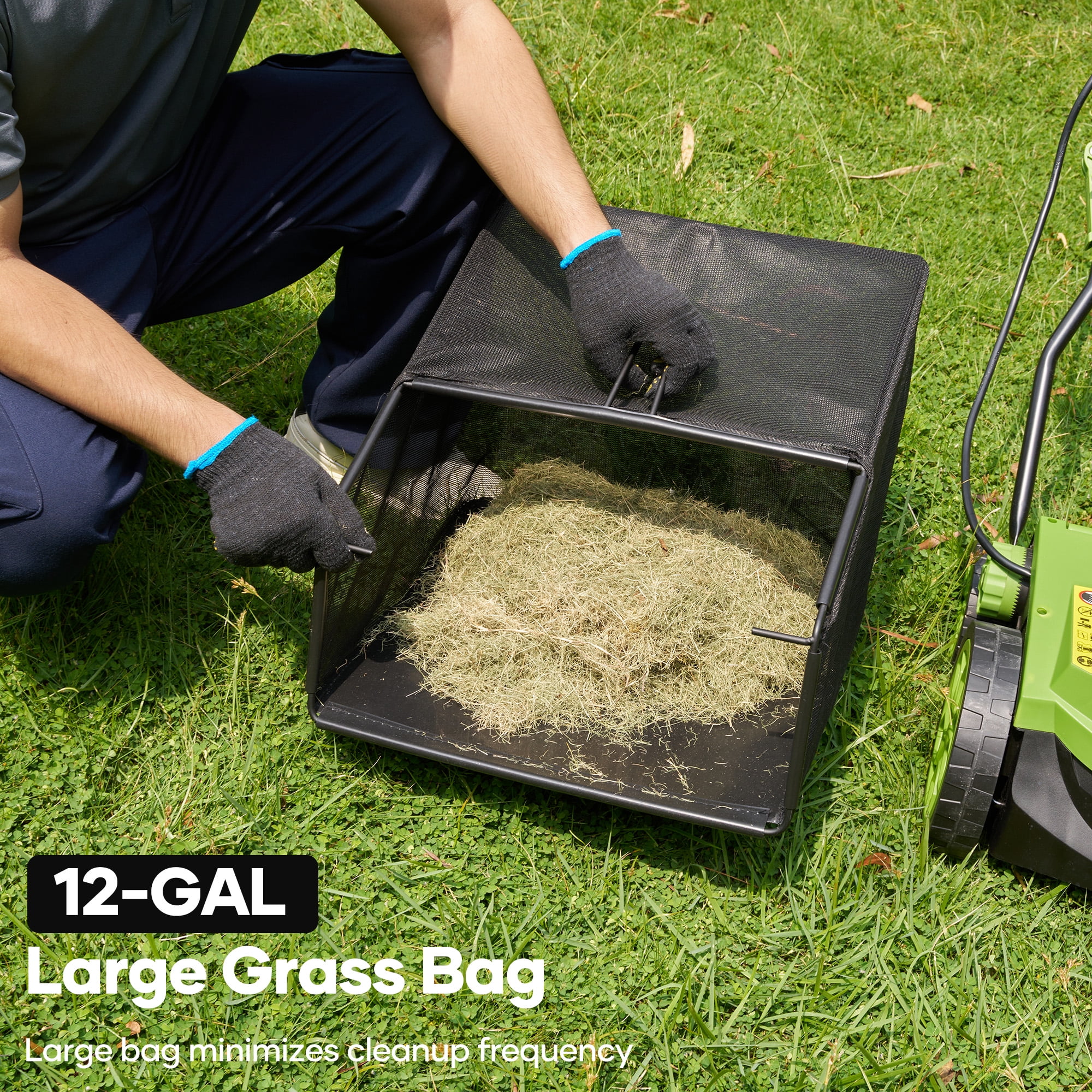 GASKY 15-inch Electric Dethatcher and Scarifier, 15A Lawn Care Tool with 5-Position Depth Adjustment (Green, 15 in) s3l4f