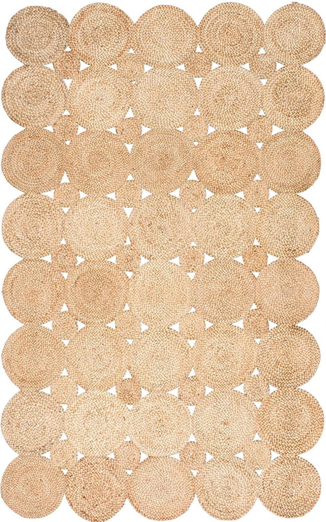 ColorFullHouse Handmade Braided Natural Jute Area Rug (Beige, 2 ft x 4 ft) 1x73u