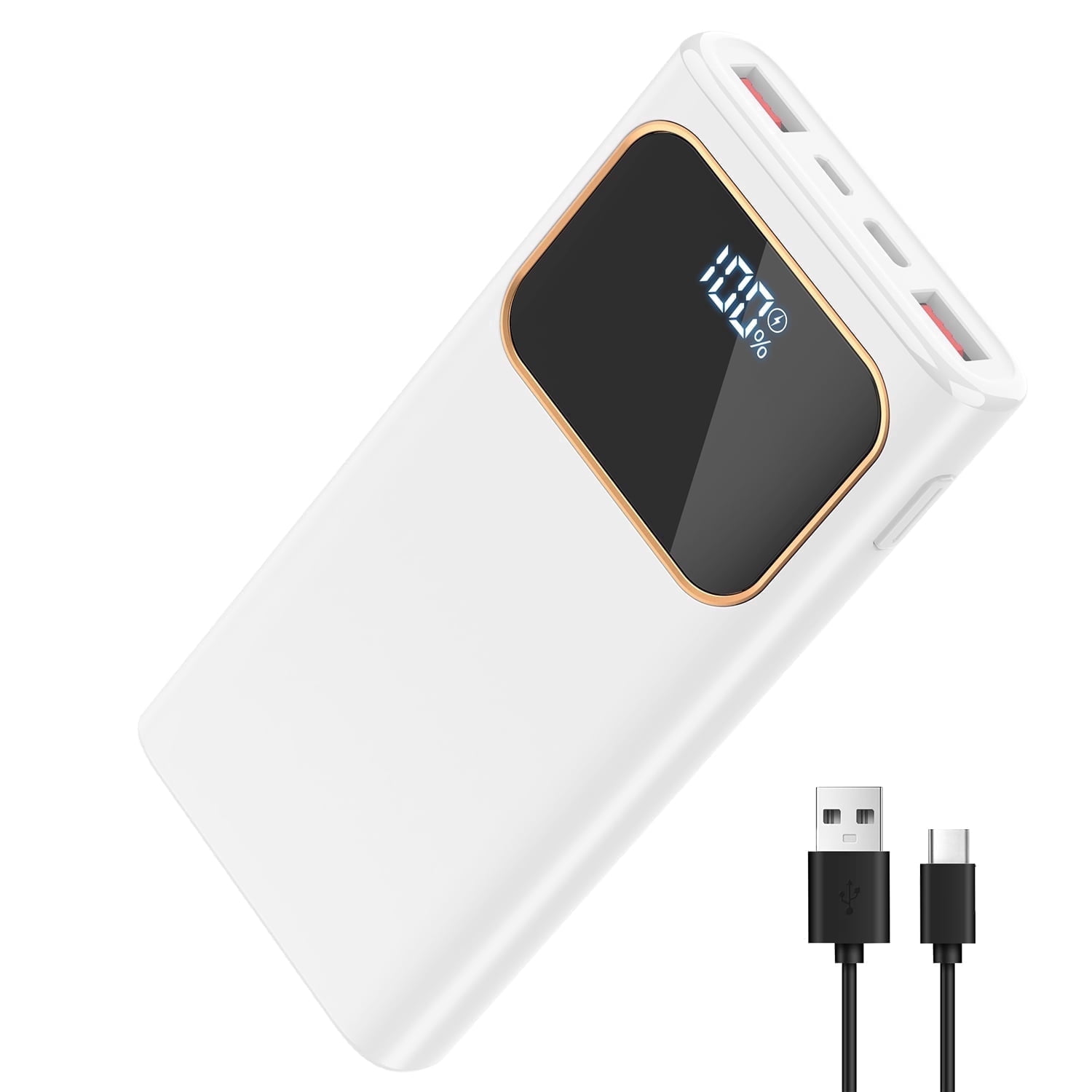 Btootos 20000mAh Portable Charger, 22.5W Fast Charging Power Bank with LED Display and USB-C Output (White, 7x3x1 in) k11dl