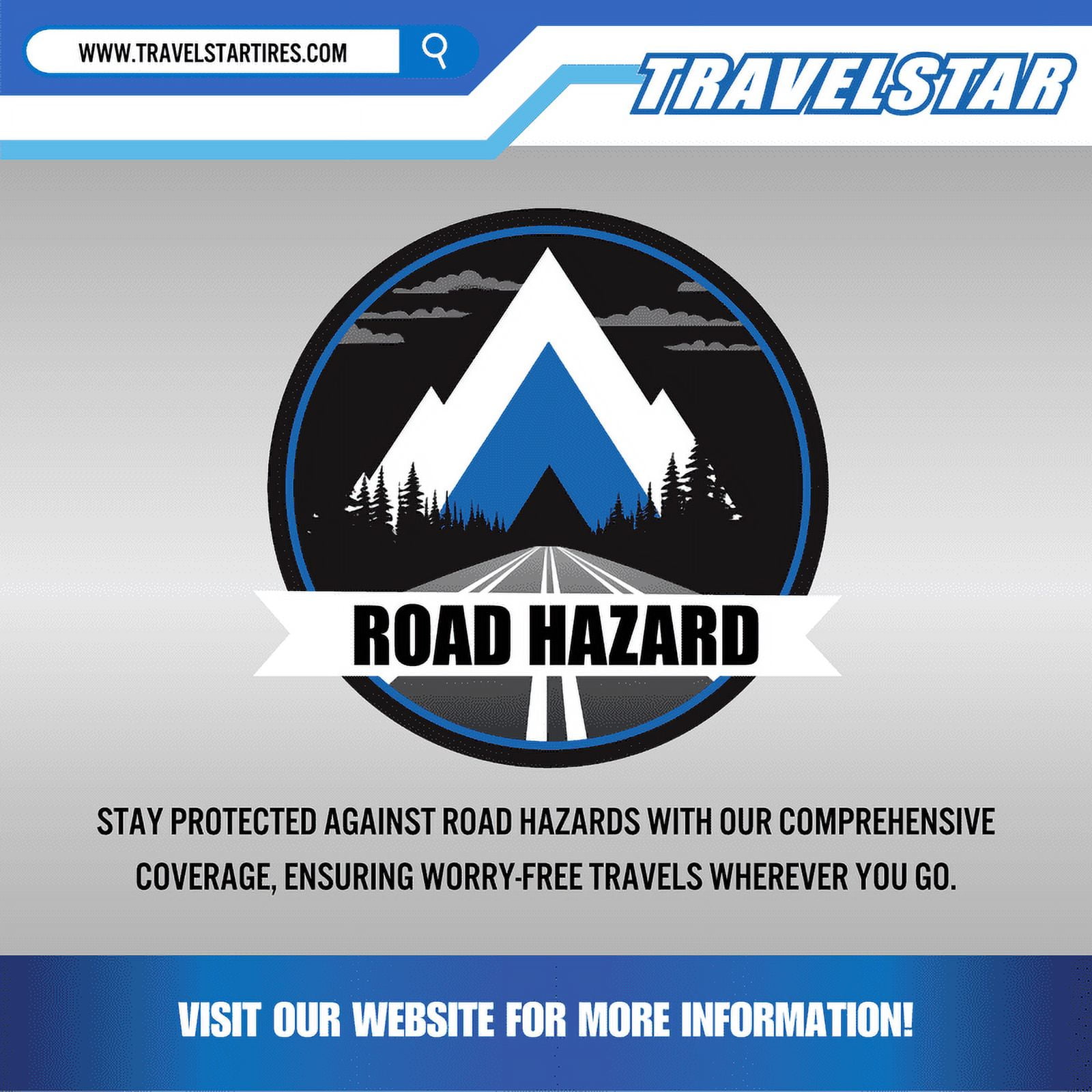 Travelstar HF288 Radial Trailer Tire, Heavy-Duty Performance, ST205/75R15 (10 Ply, Load Range E) 6p63h