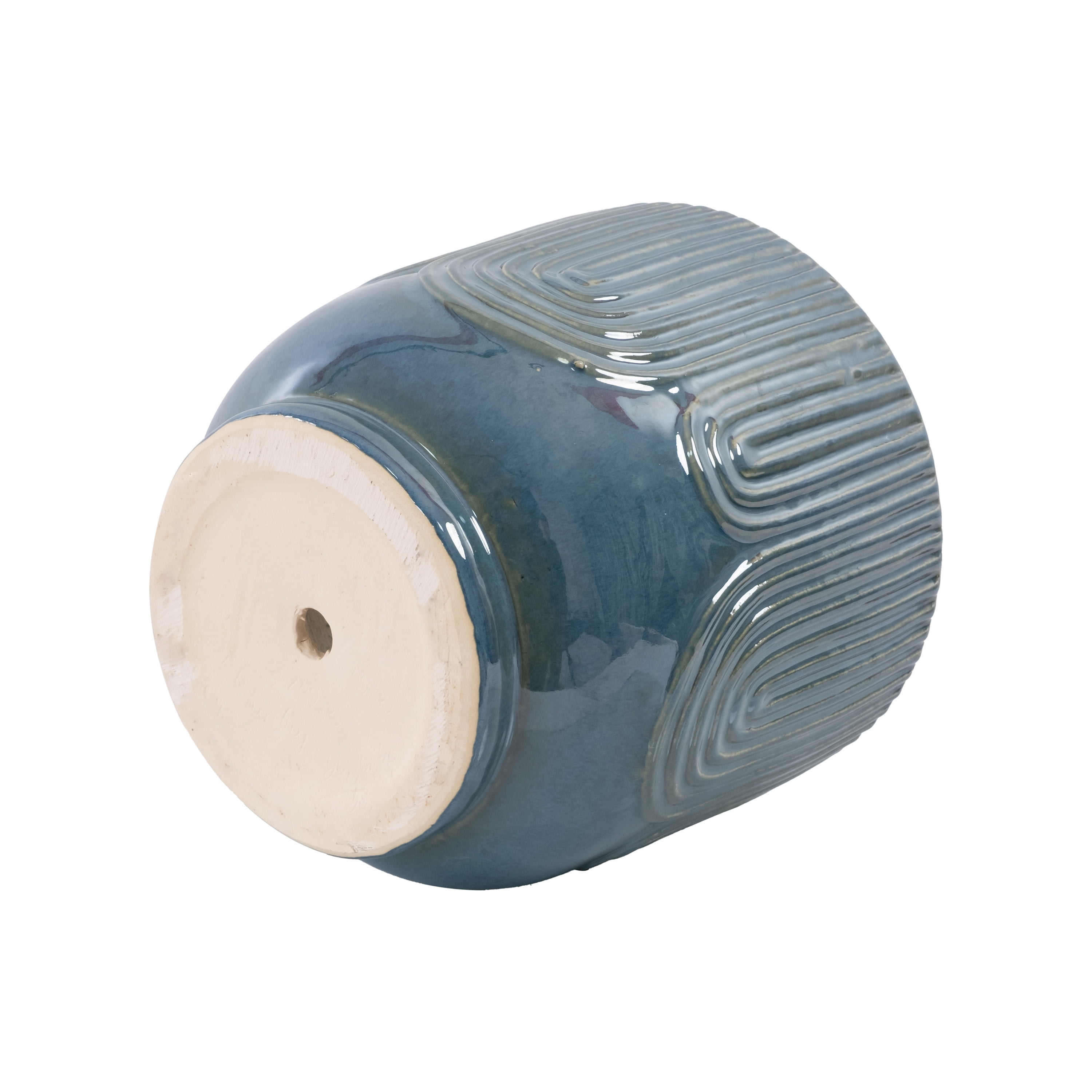 Beautiful Pill Debossed Ceramic Planter (Soft Teal, 8 in) kh0fv
