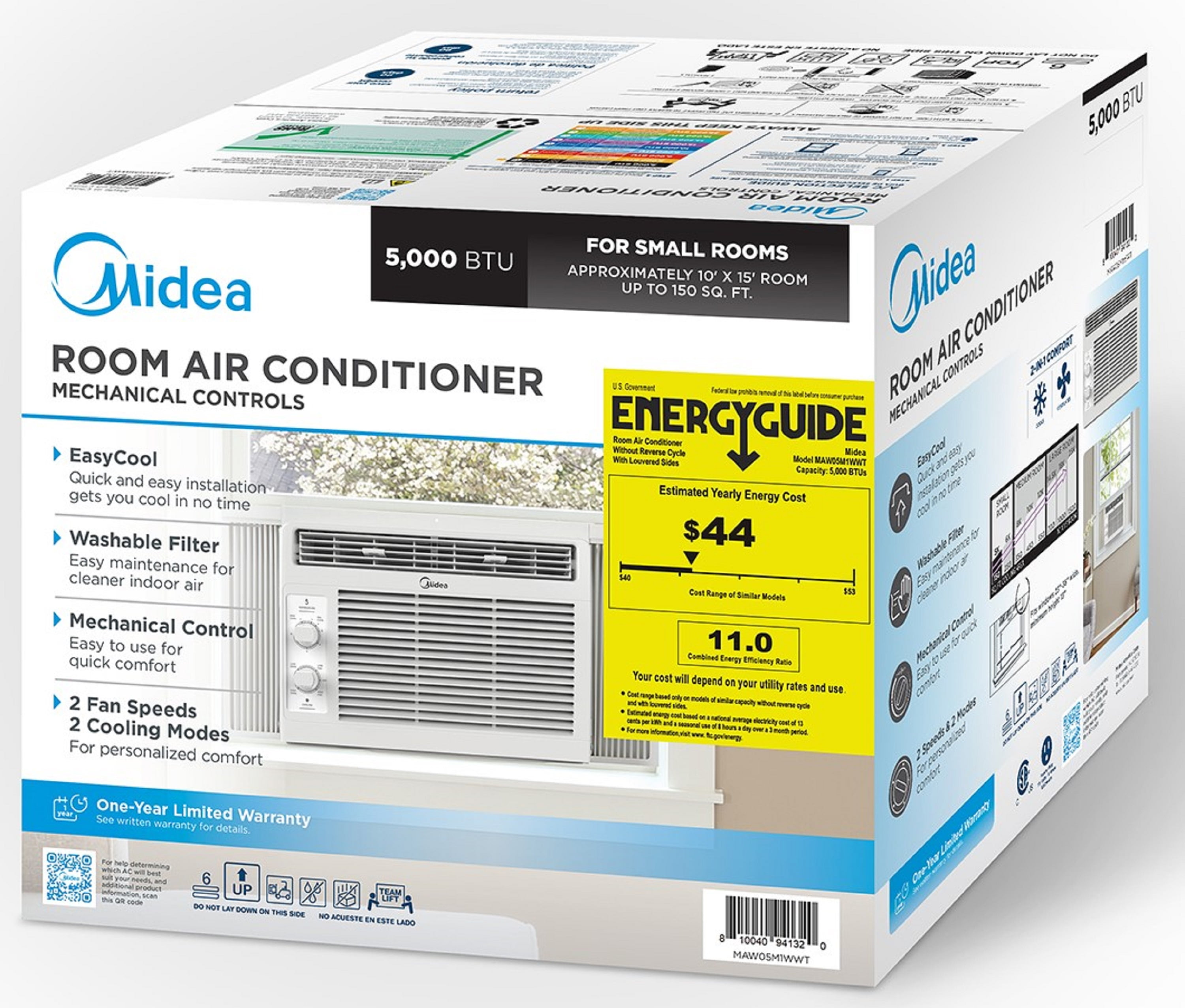 Midea 5,000 BTU Mechanical Window Air Conditioner (White, 150 Sq ft) lxcc0