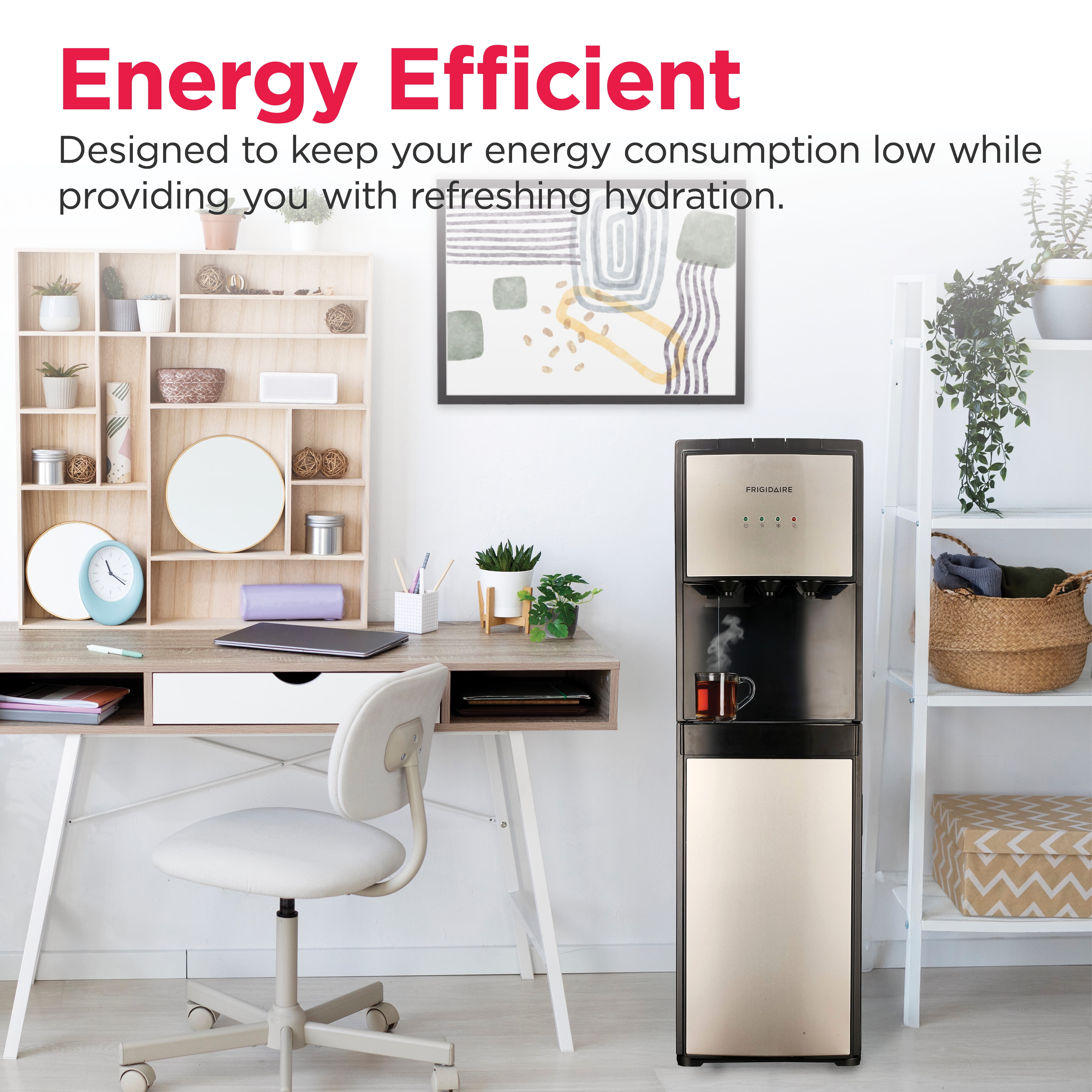 Frigidaire Bottom Loading Water Cooler Dispenser (Hot and Cold, Stainless Steel, 5 Gallon) e356g